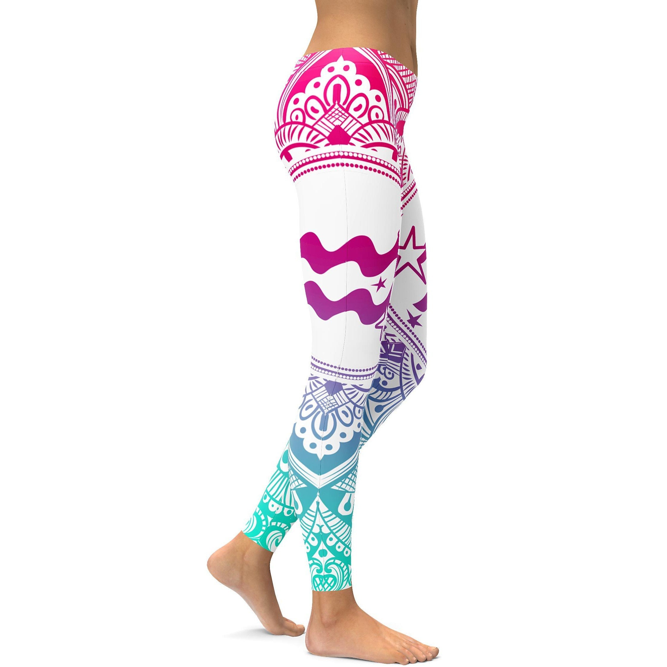 Bright Aquarius Leggings - GearBunch Leggings / Yoga Pants