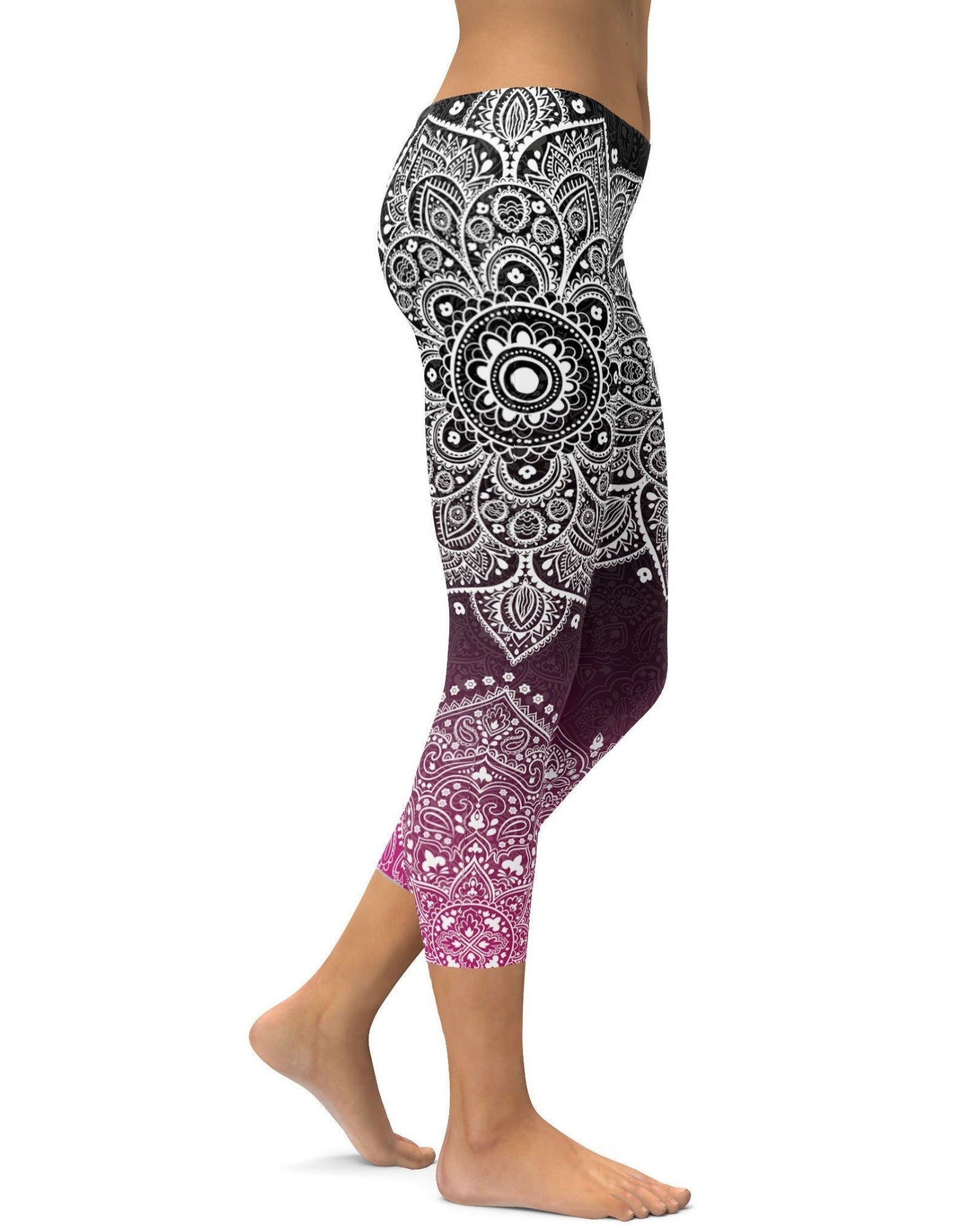 GearBunch | Black to Pink Mandala Capris
