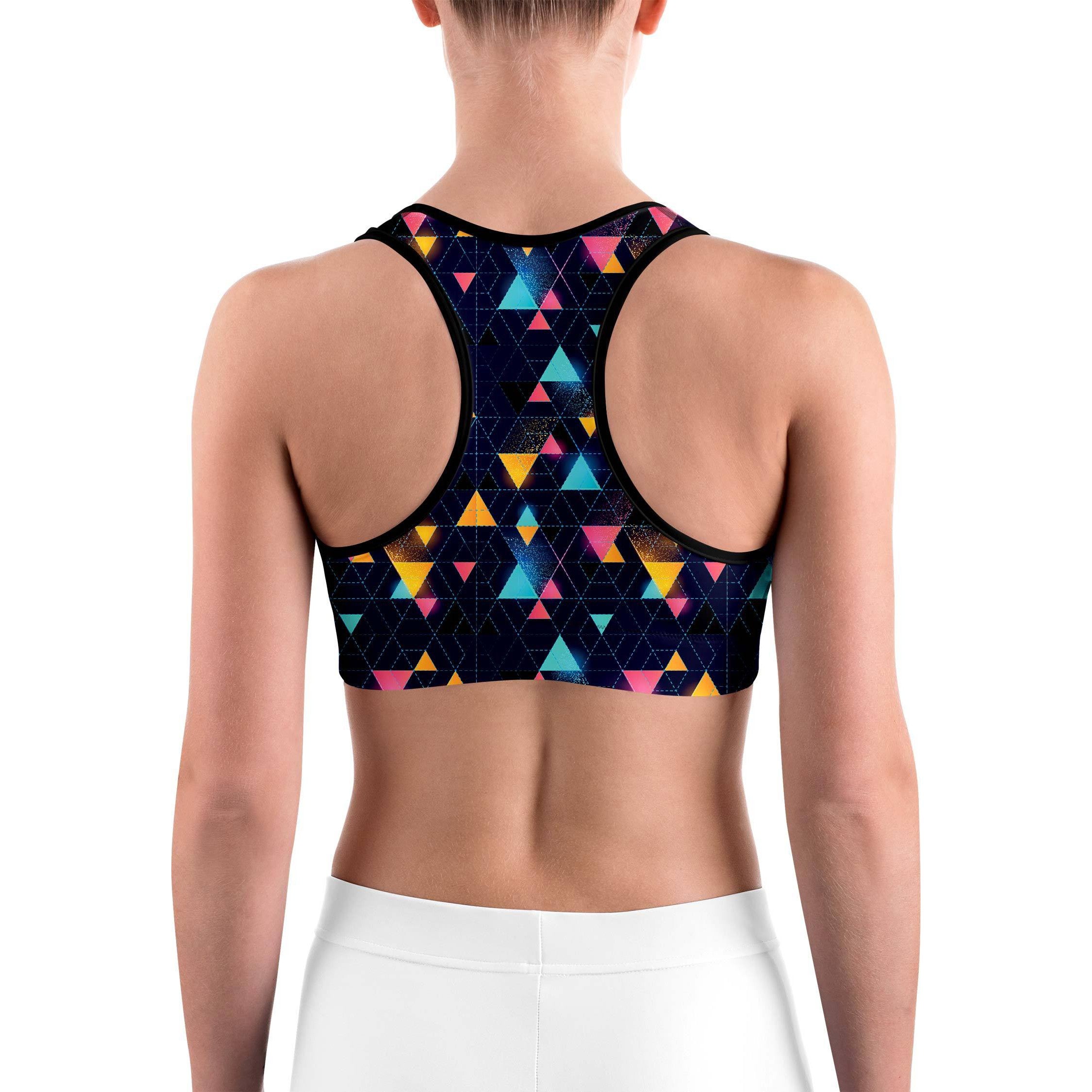 Neon Triangle Rave Sports bra