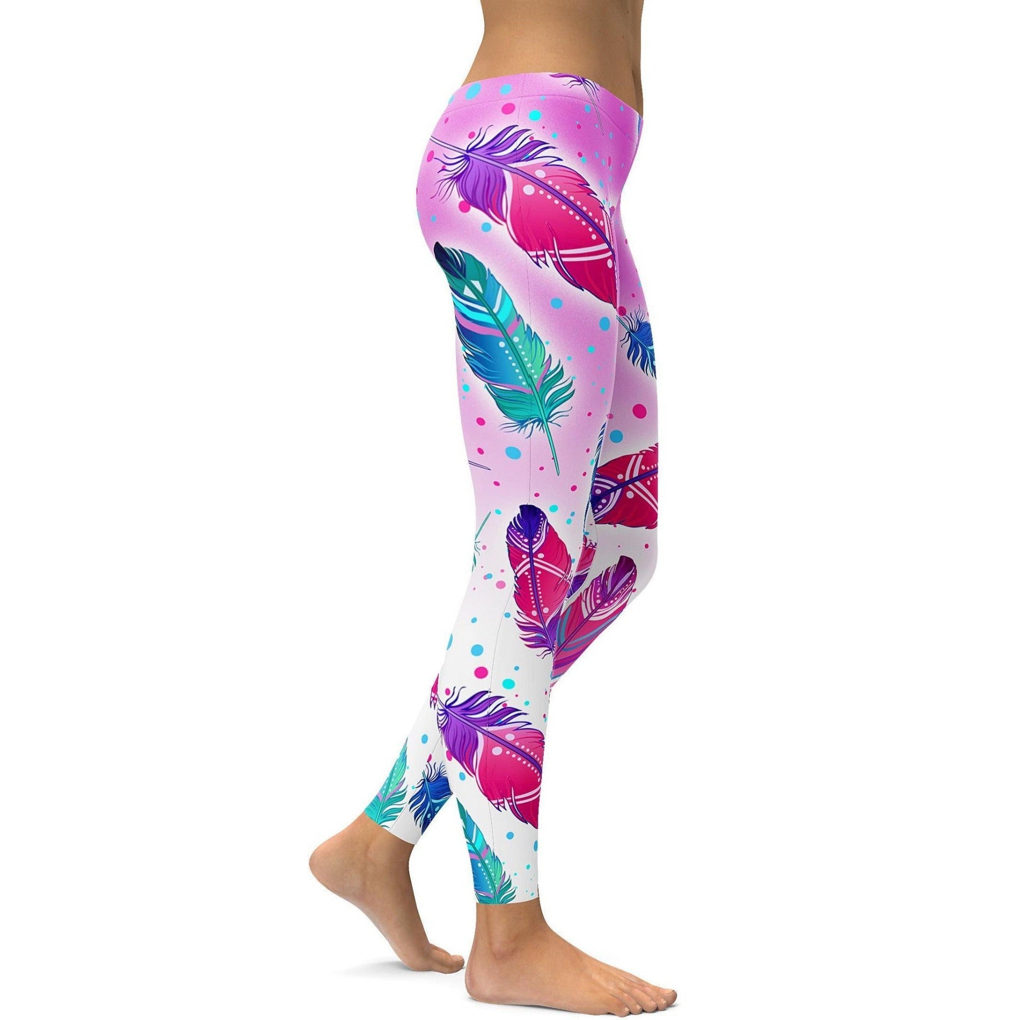 GearBunch  | Dreamy Falling Feathers Leggings