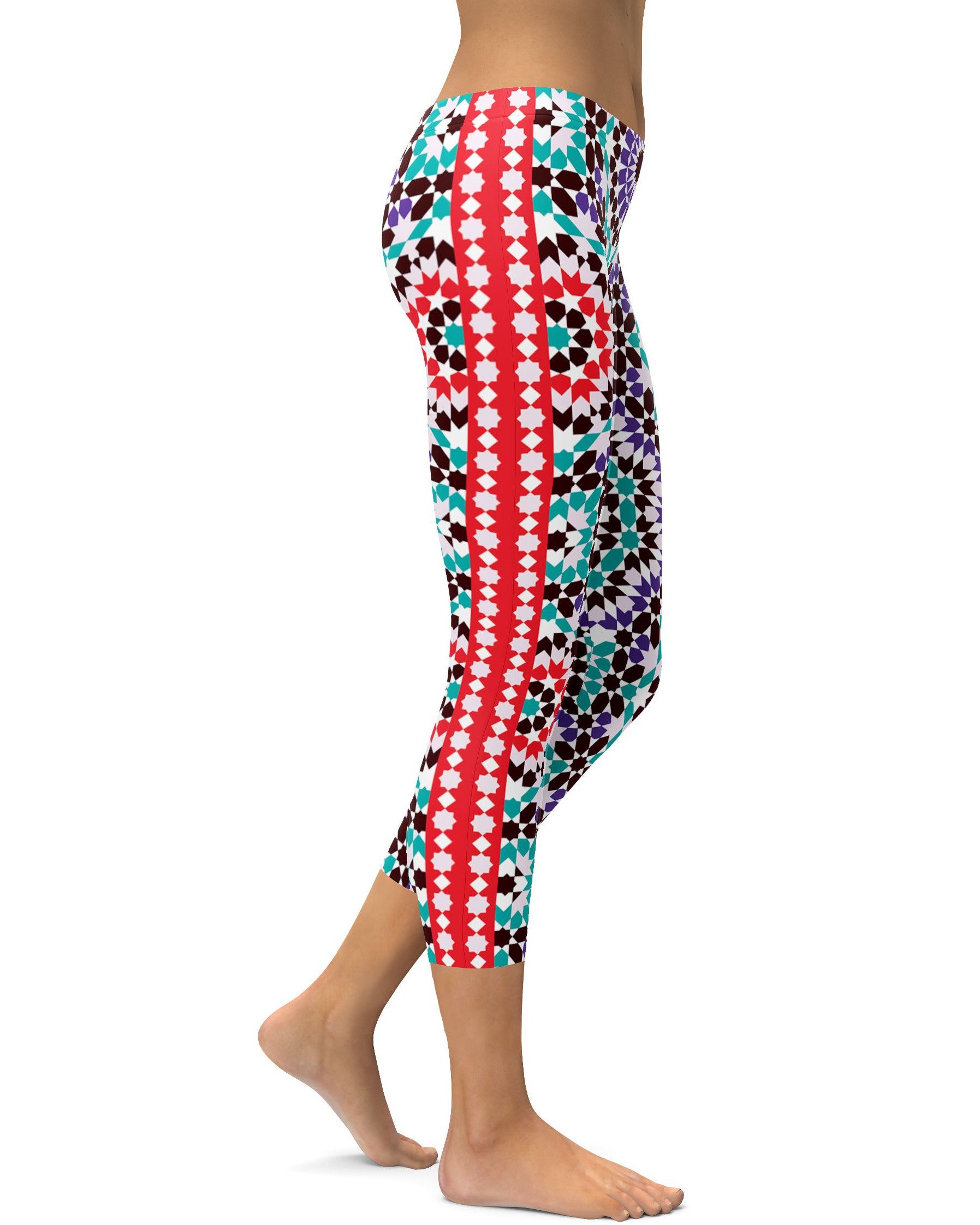 Arabic Mosaic Capris - GearBunch Leggings / Yoga Pants