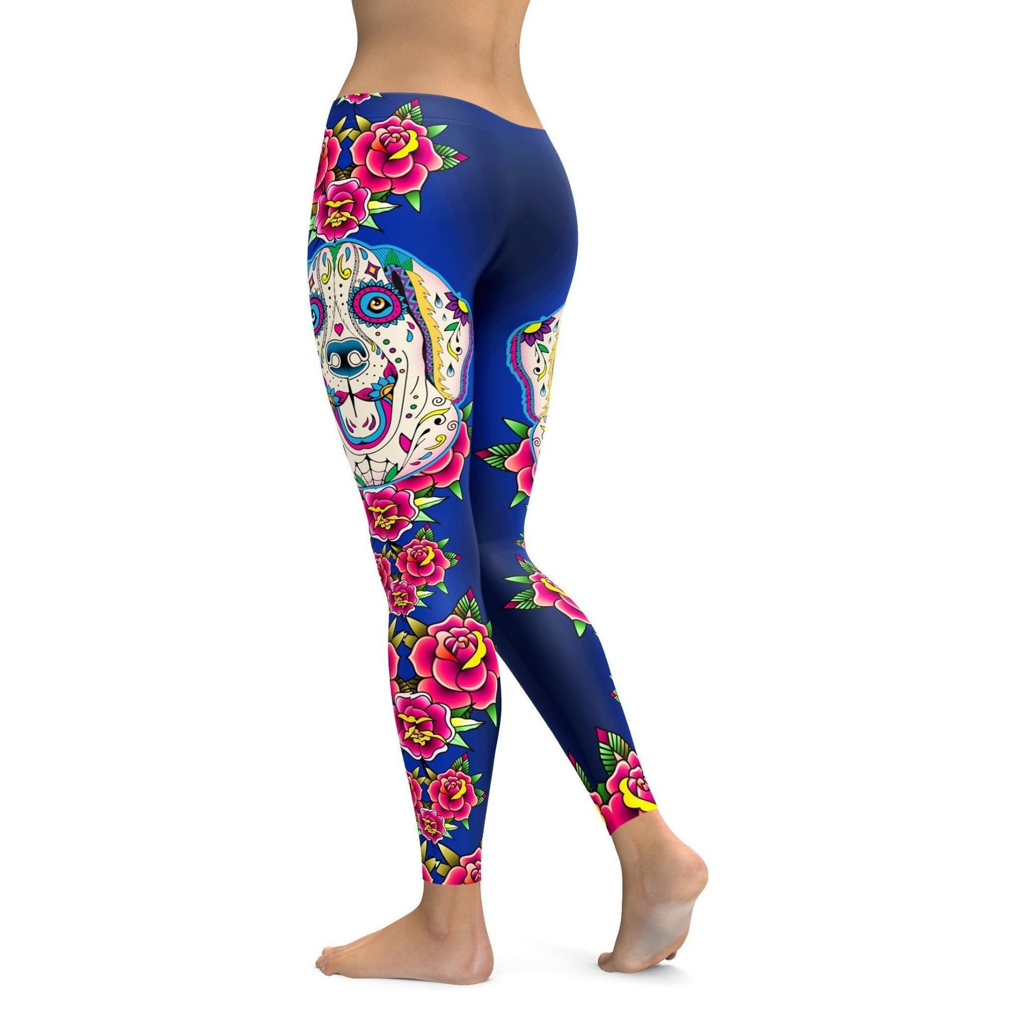 Sugar Skull Labrador Leggings | Gearbunch