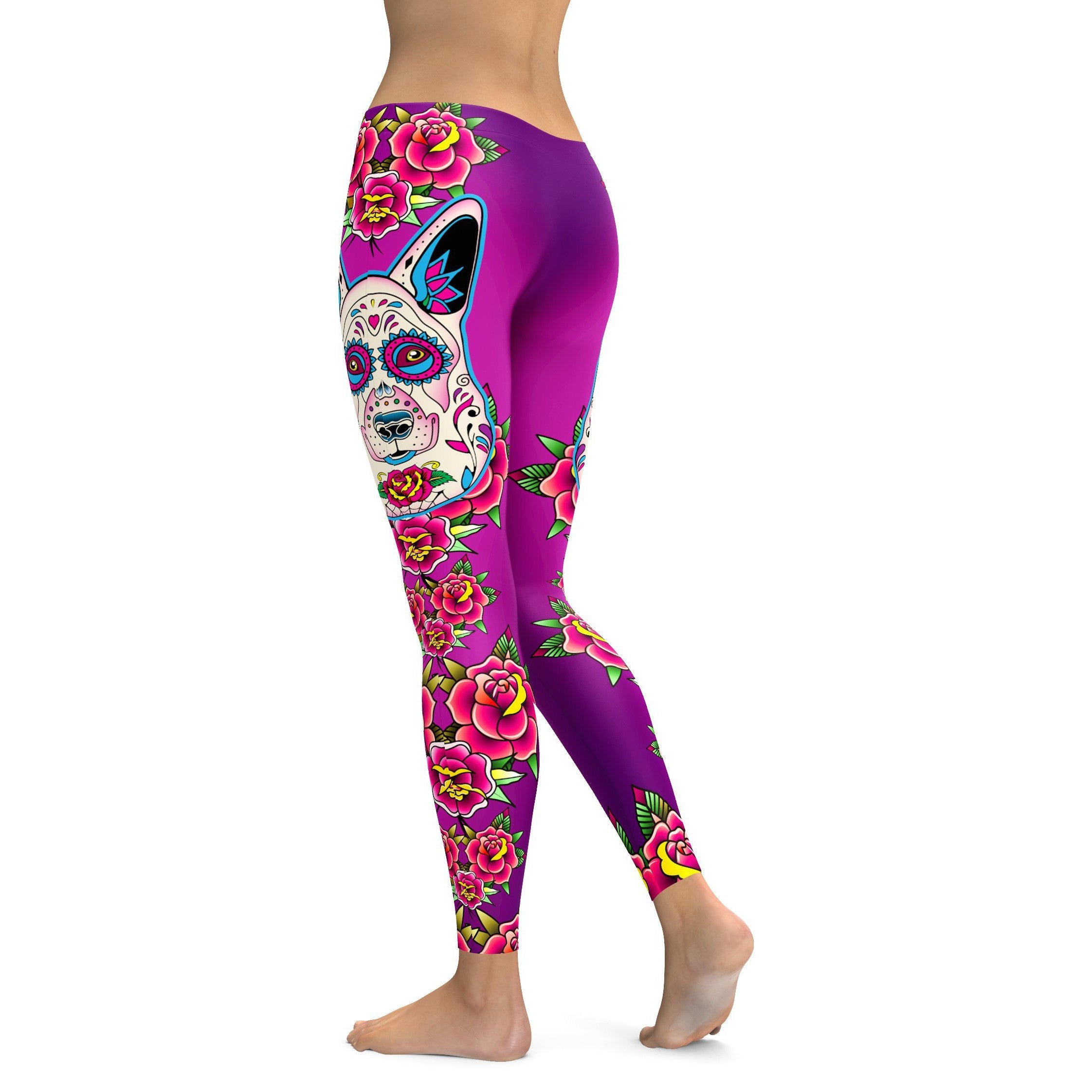 Sugar Skull German Shepherd Leggings