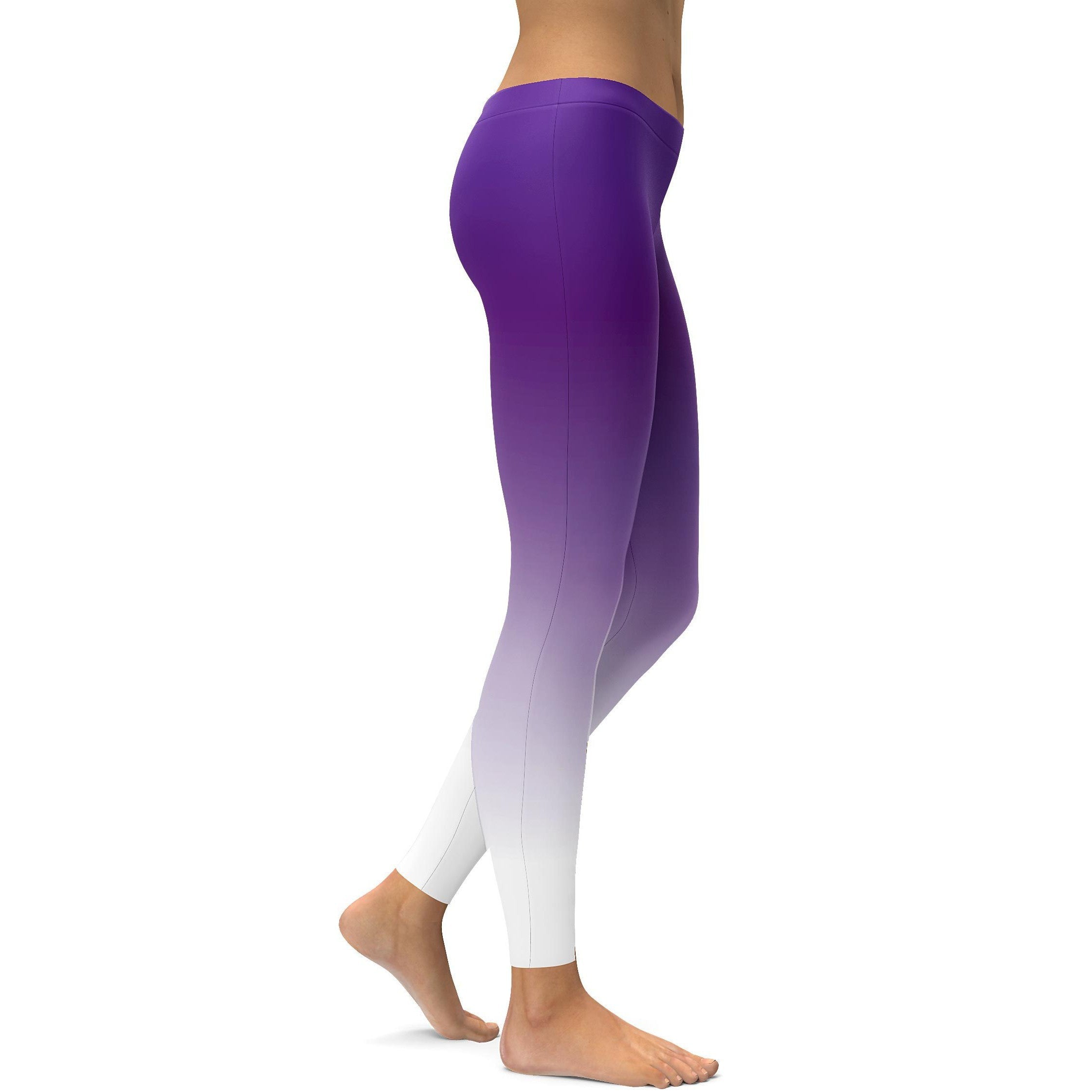 Ombre Purple to White Leggings - GearBunch Leggings / Yoga Pants