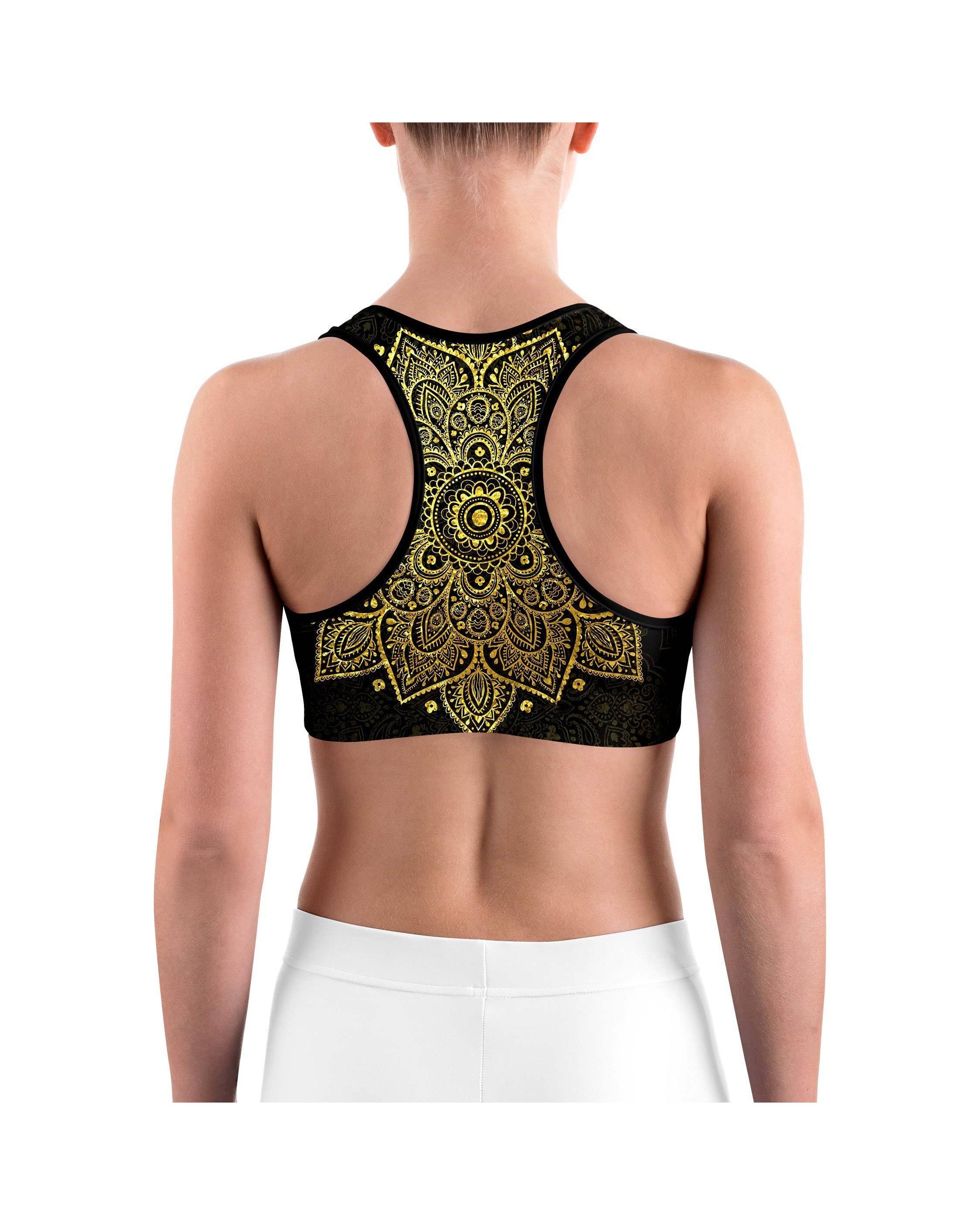 Faux Golden Mandala Sports bra