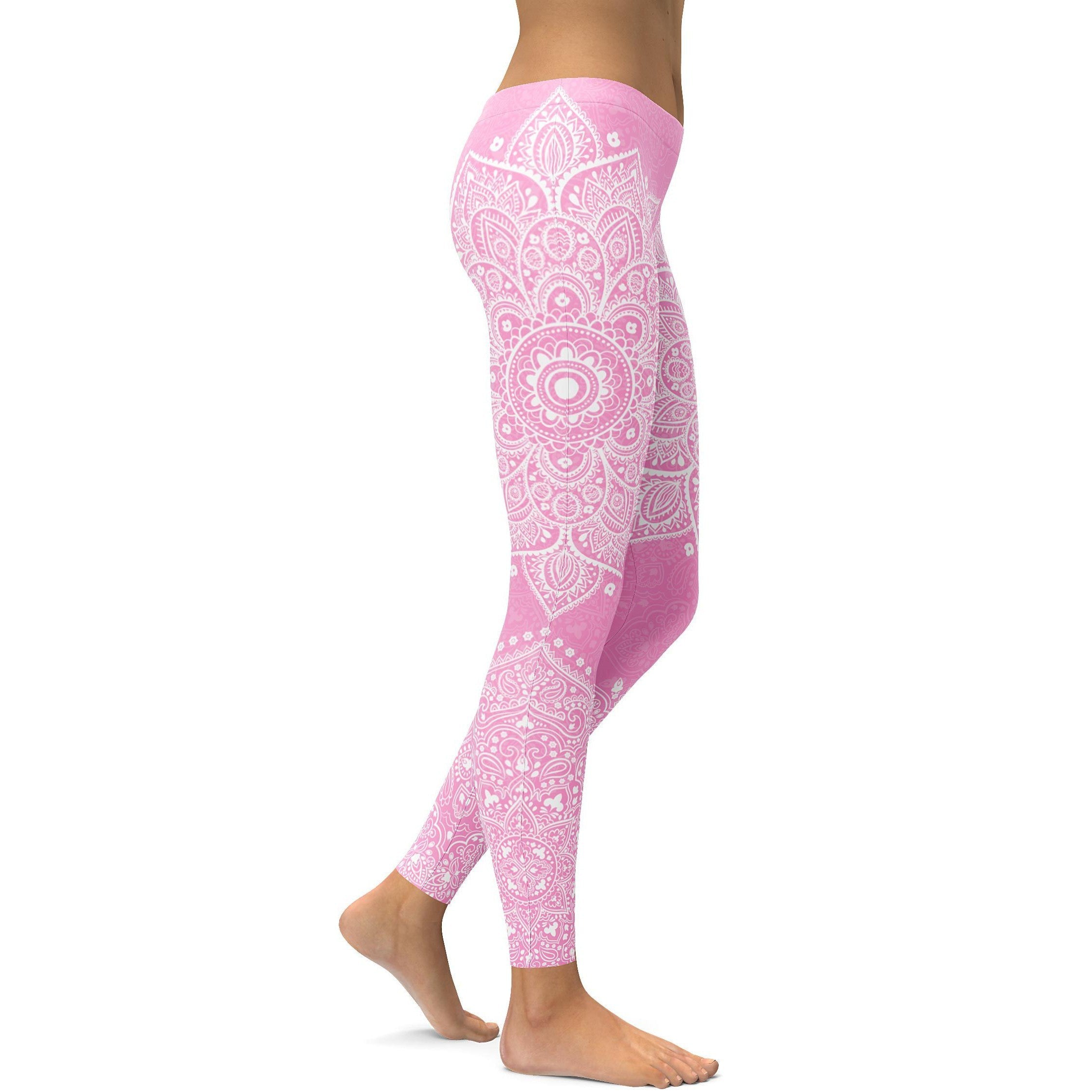 Soft Pink Mandala Leggings - GearBunch Leggings / Yoga Pants