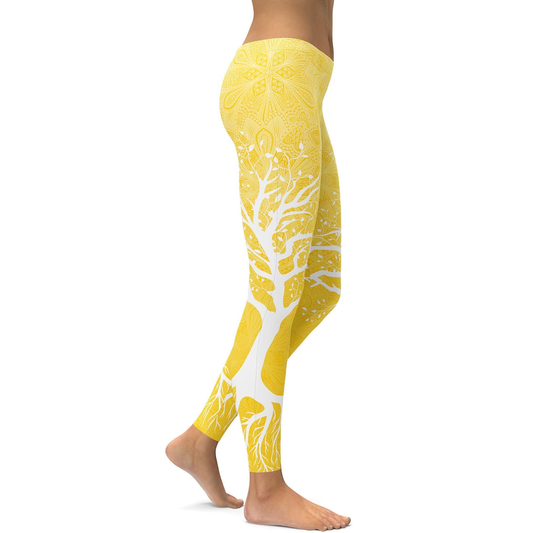 Yellow Tree of Life Leggings