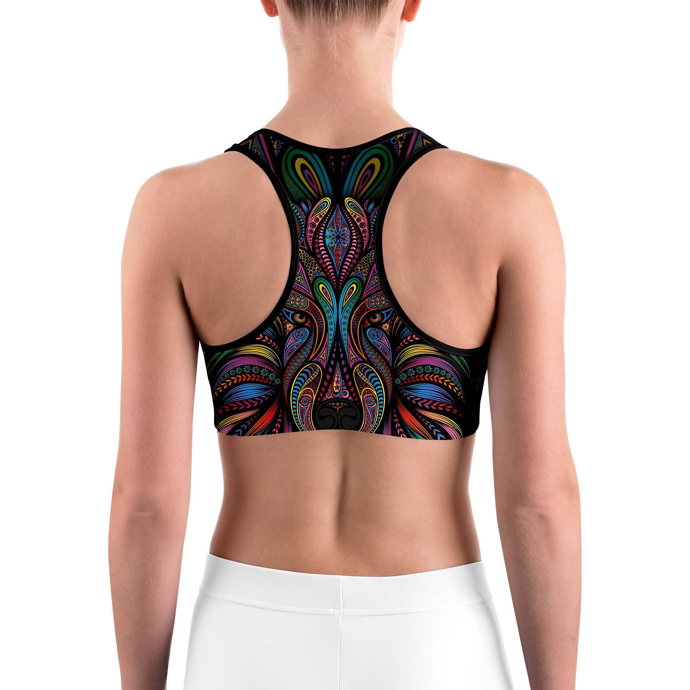 Colorful Wolf Sports bra