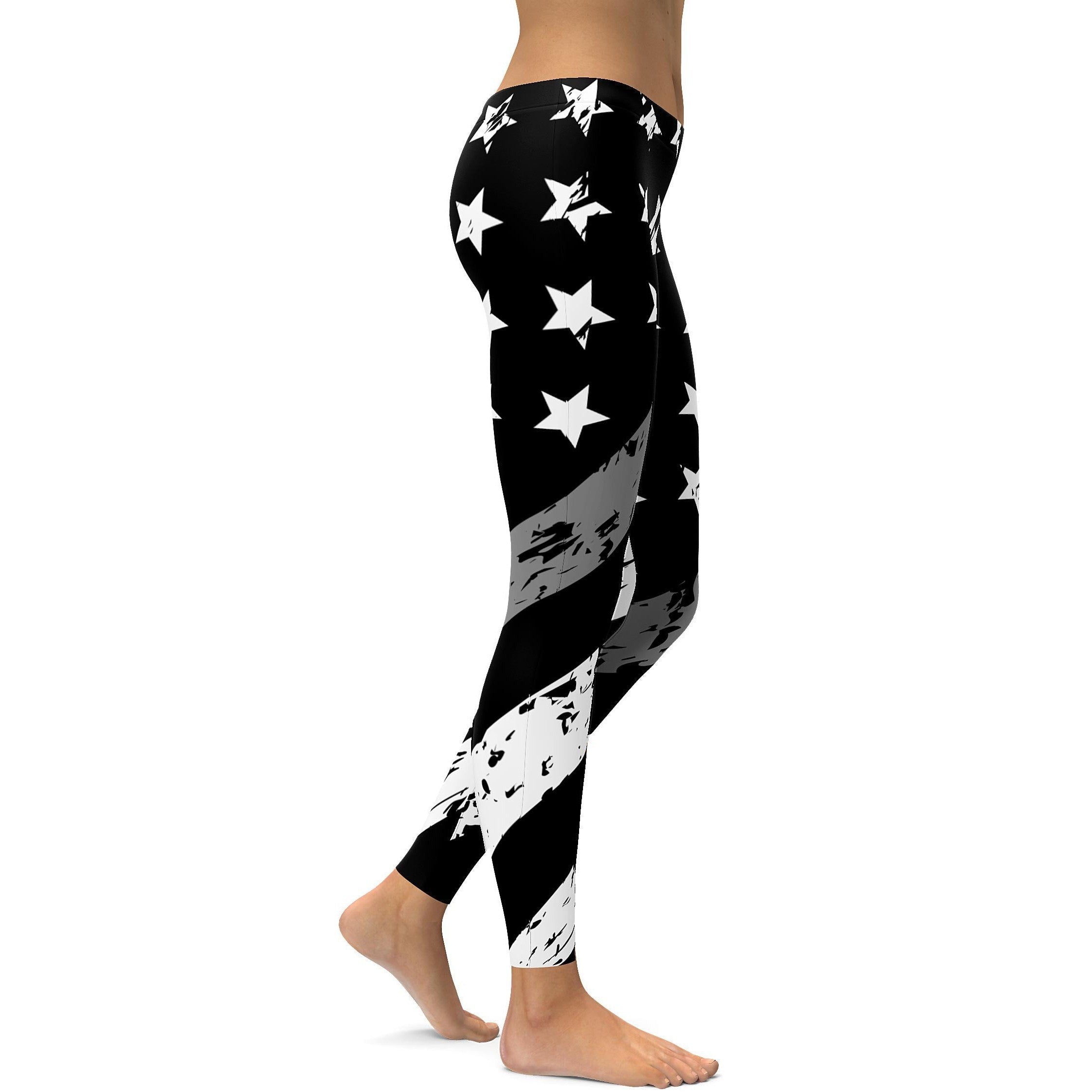 Thin Silver Line Leggings - GearBunch Leggings / Yoga Pants