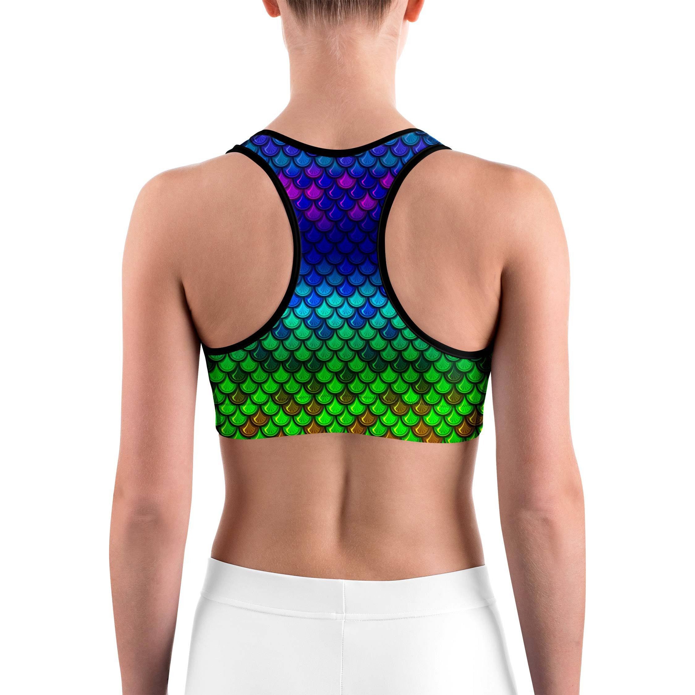 Rainbow Colored Mermaid Sports bra