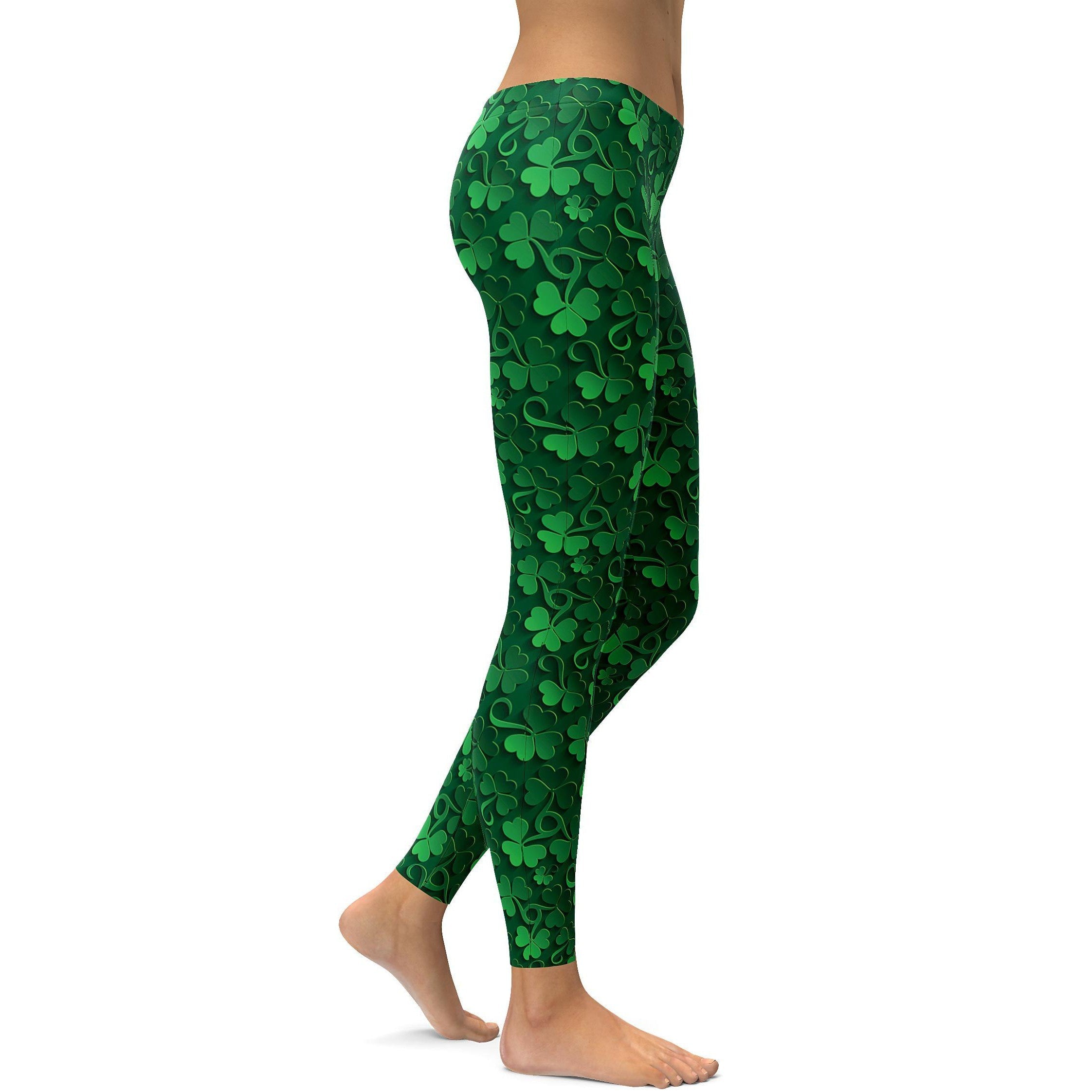 Irish 3D Shamrocks Leggings | GearBunch