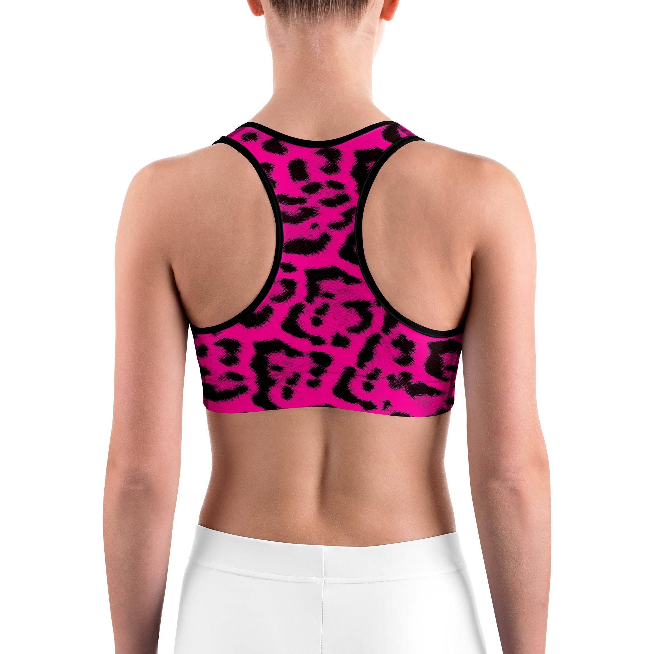 Pink Leopard Skin Sports bra