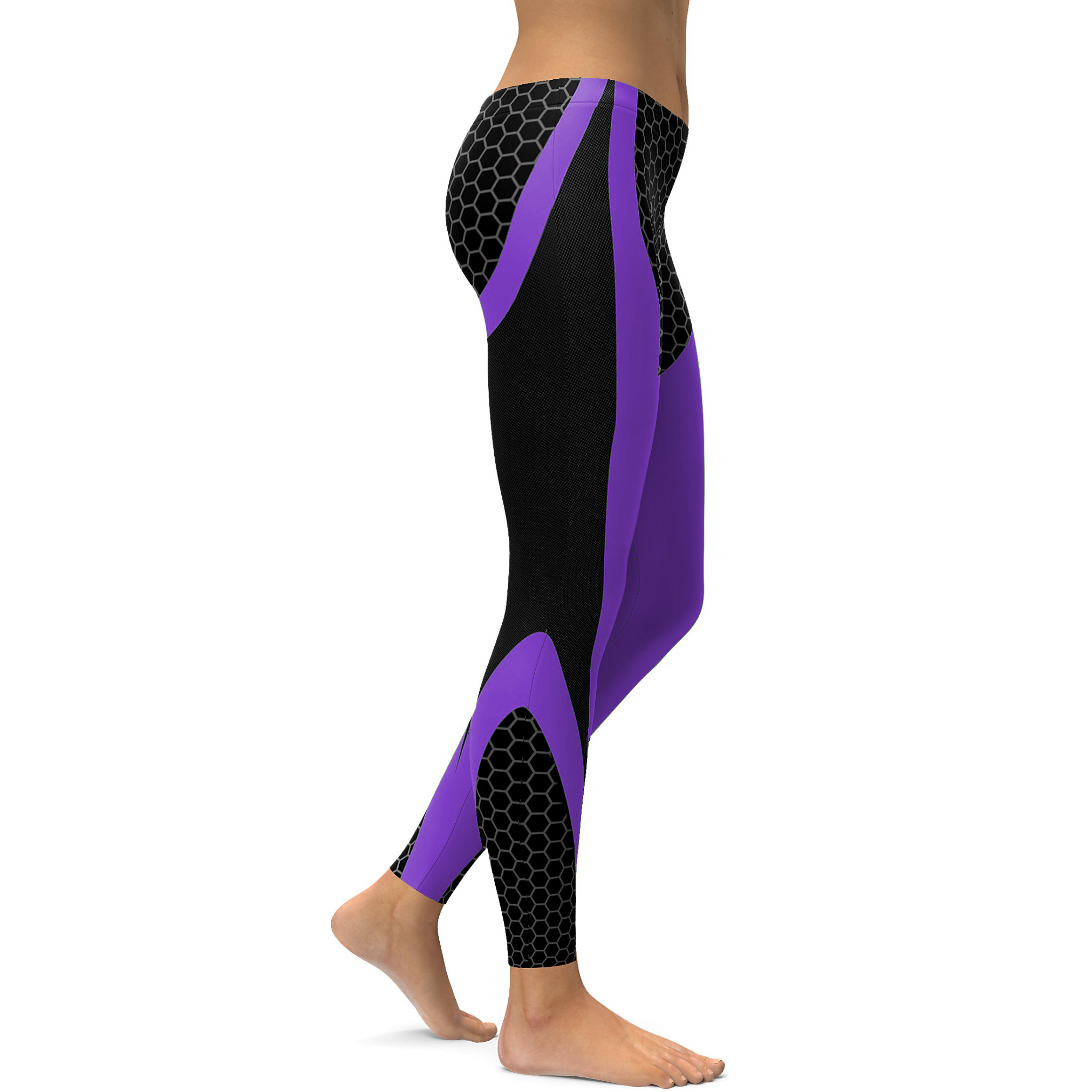 Gearbunch | Purple Honeycomb Carbon Leggings