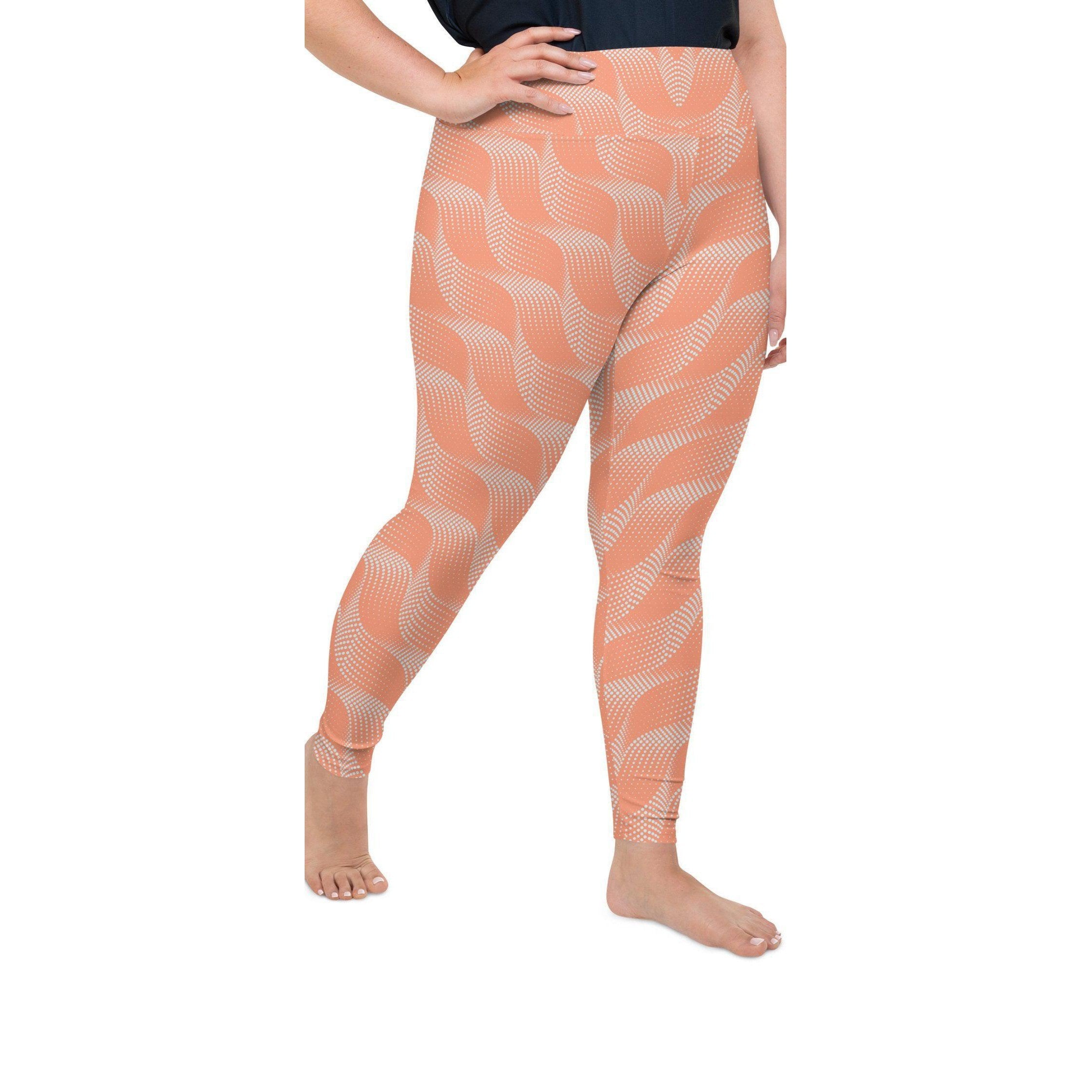 Apricot Wave Plus Size Leggings Gearbunch