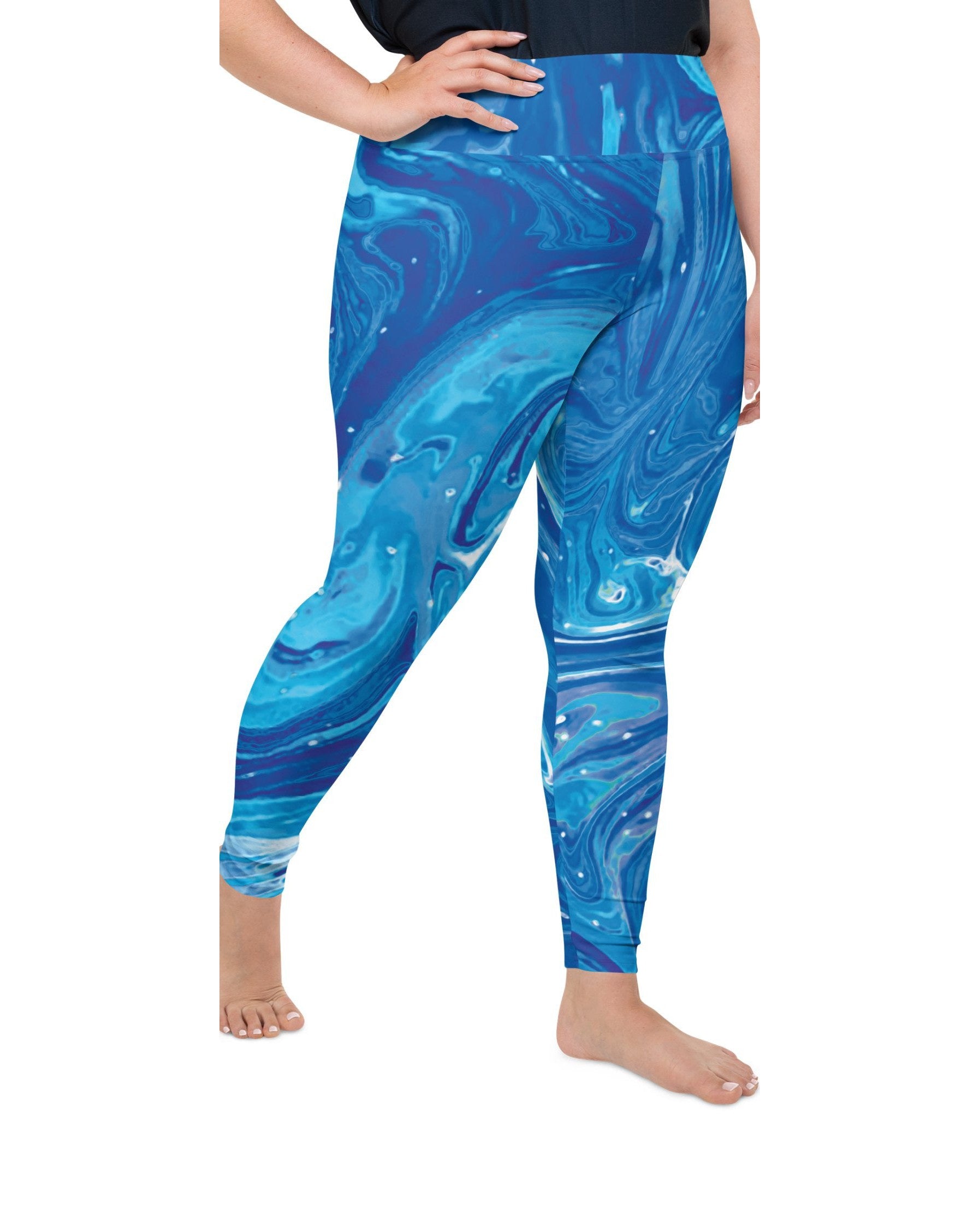 Blue Swirl Plus Size Leggings | GearBunch