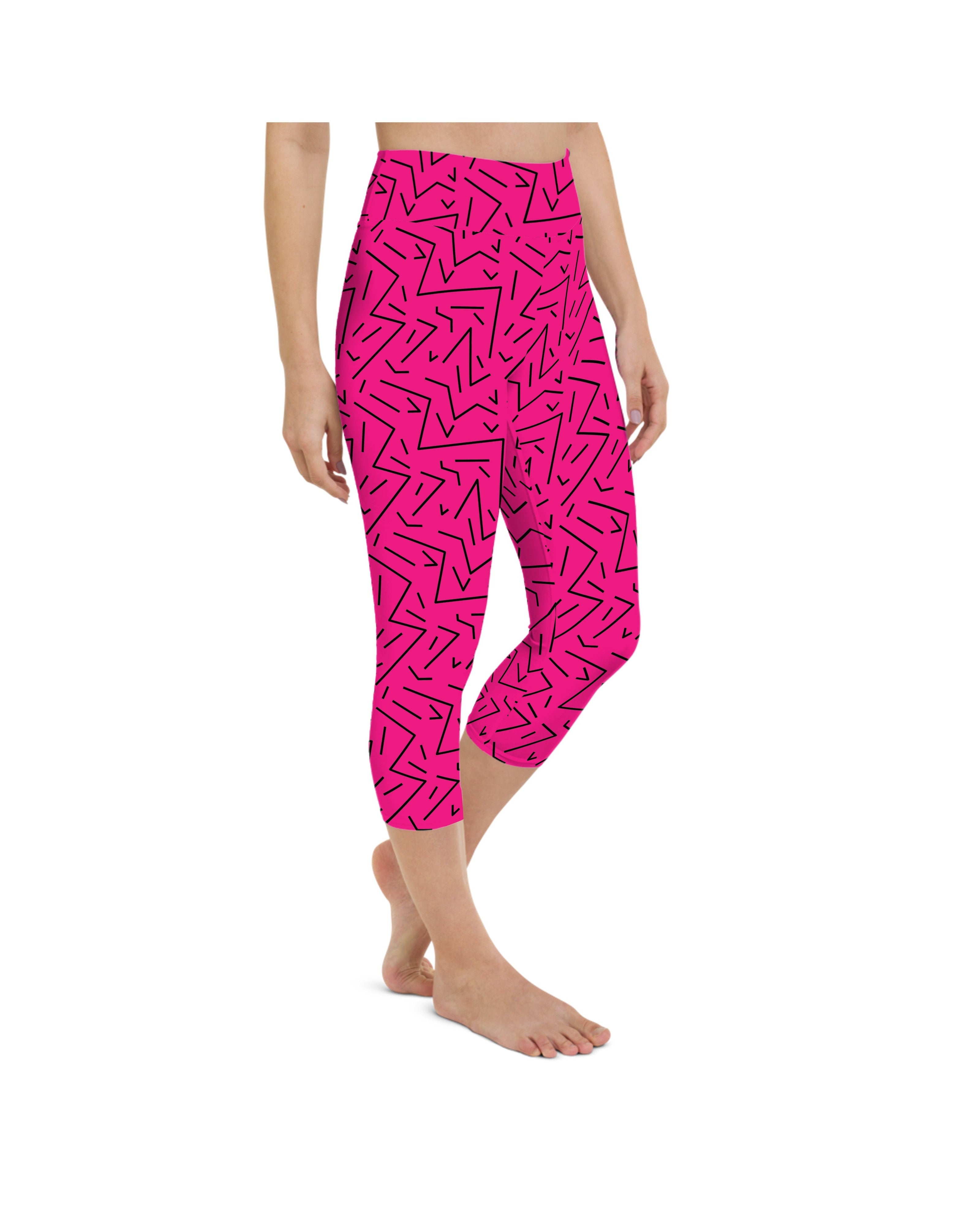 Pink Black Line Yoga Capris Gearbunch