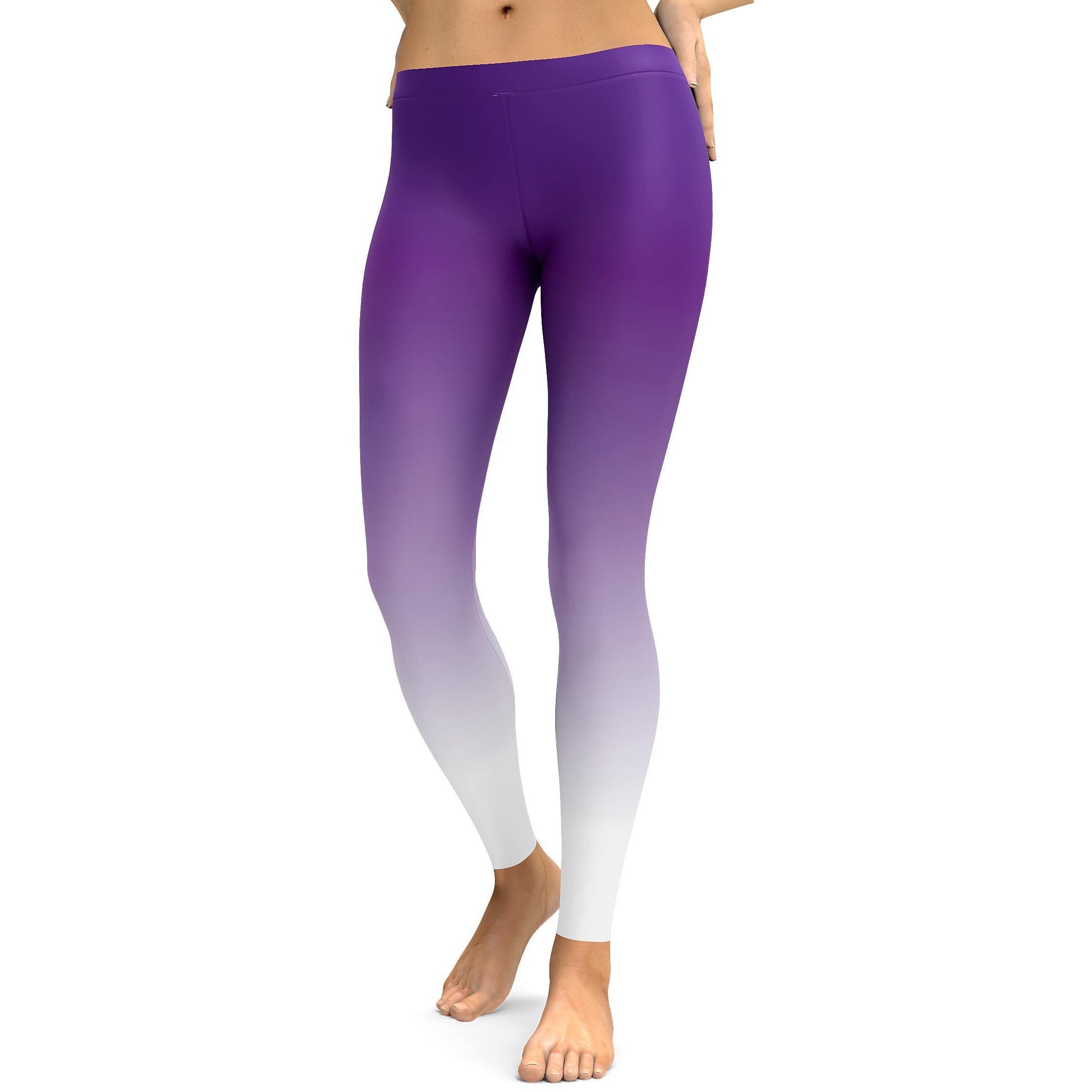 Ombre Purple to White Leggings - GearBunch Leggings / Yoga Pants
