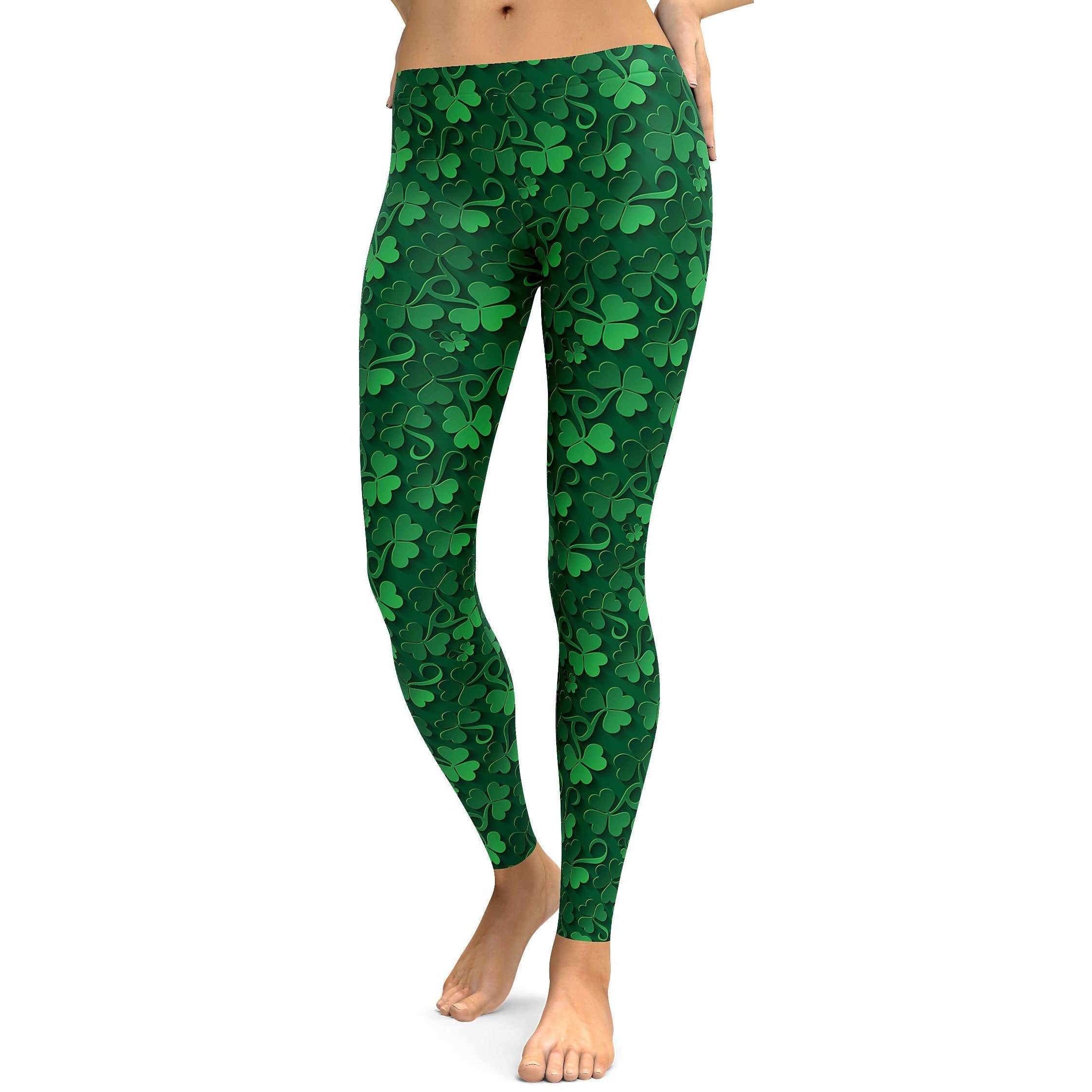 Irish 3D Shamrocks Leggings