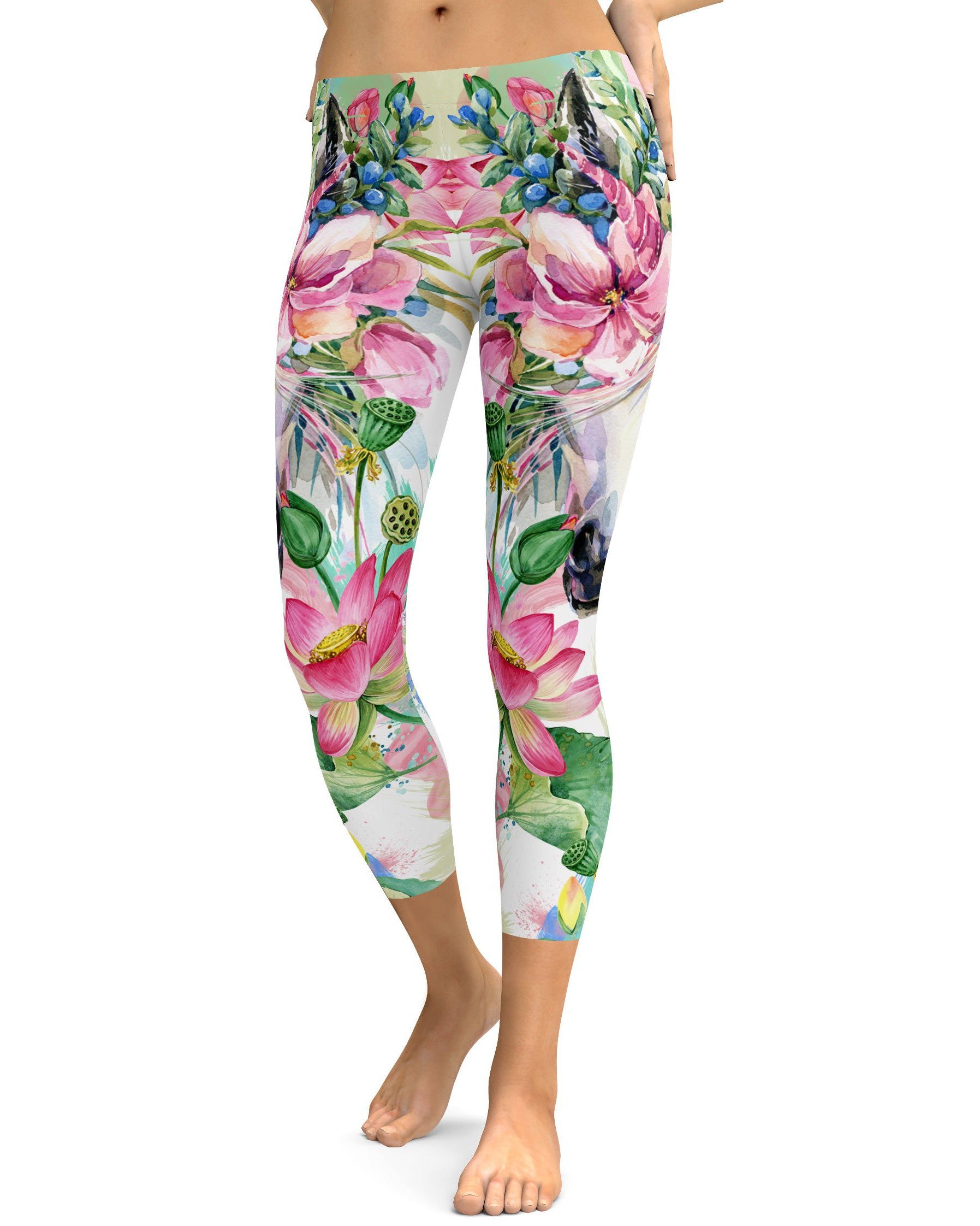 Colorful Horse Capris - GearBunch Leggings / Yoga Pants