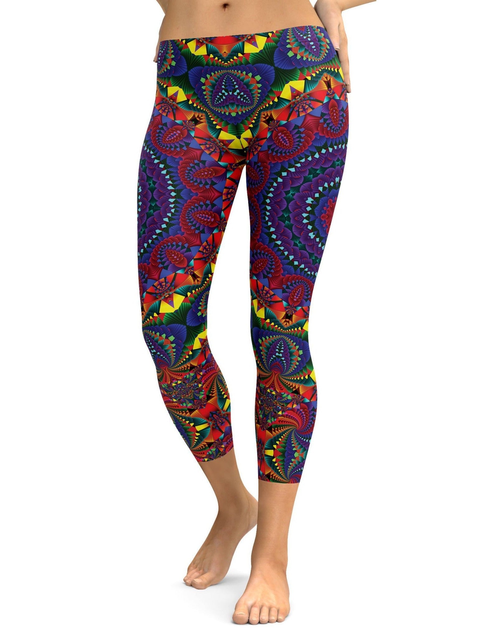 Retro Kaleidoscope Capris - GearBunch Leggings