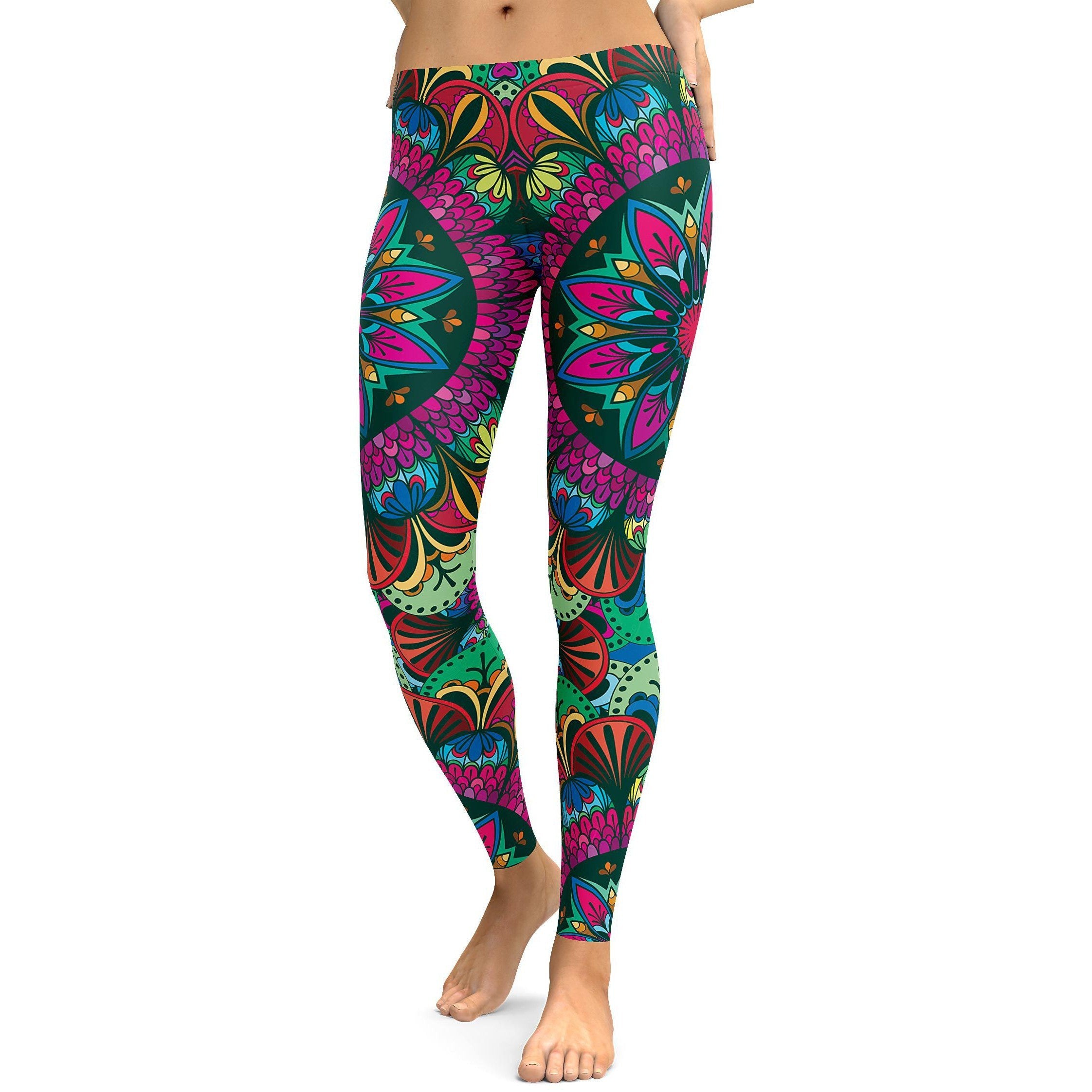 Colorful Pink Mandala Leggings - GearBunch Leggings / Yoga Pants