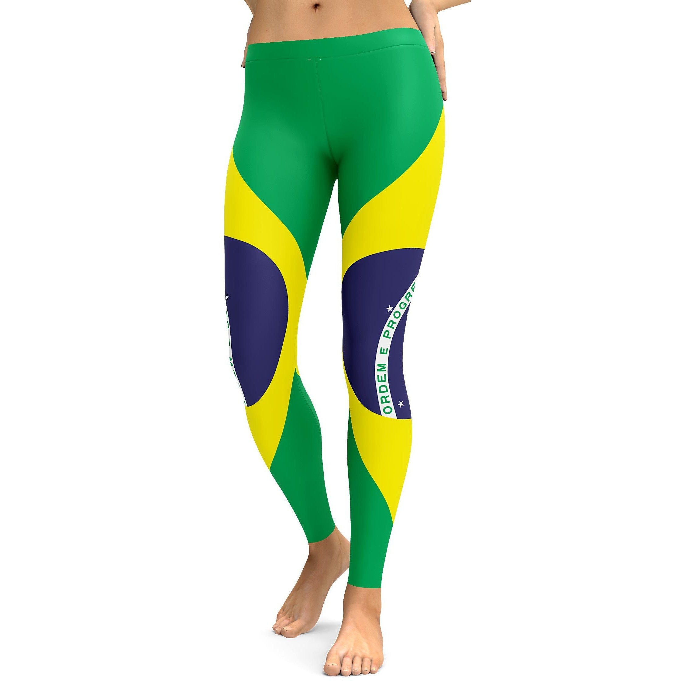 Brazilian Flag Leggings - GearBunch Leggings / Yoga Pants
