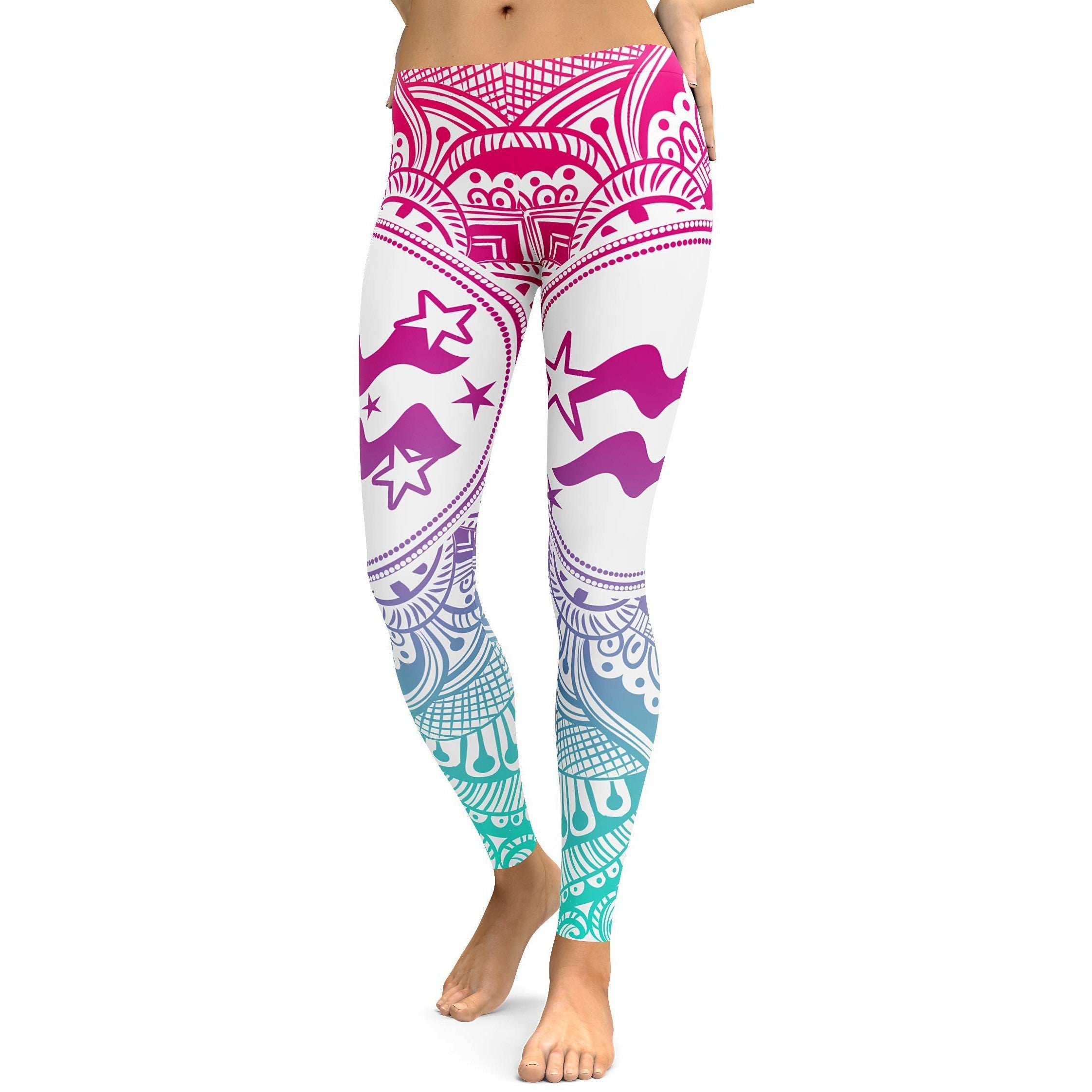 Bright Aquarius Leggings - GearBunch Leggings / Yoga Pants