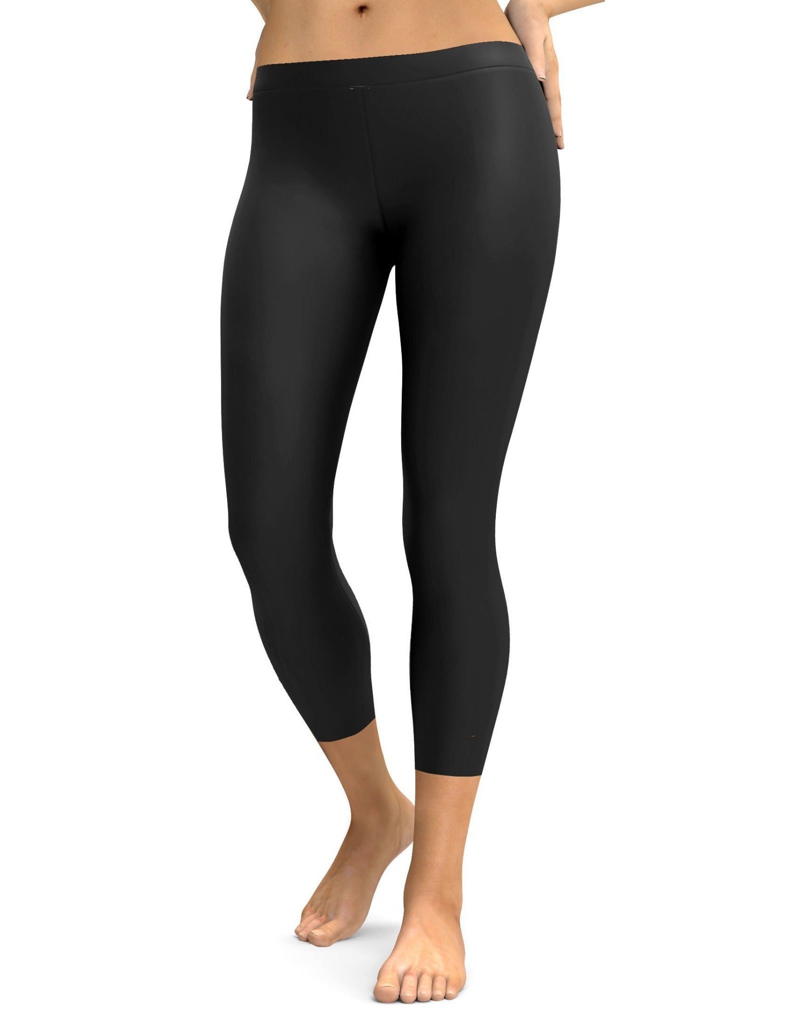 Solid Charcoal Grey Capris - Gearbunch Leggings