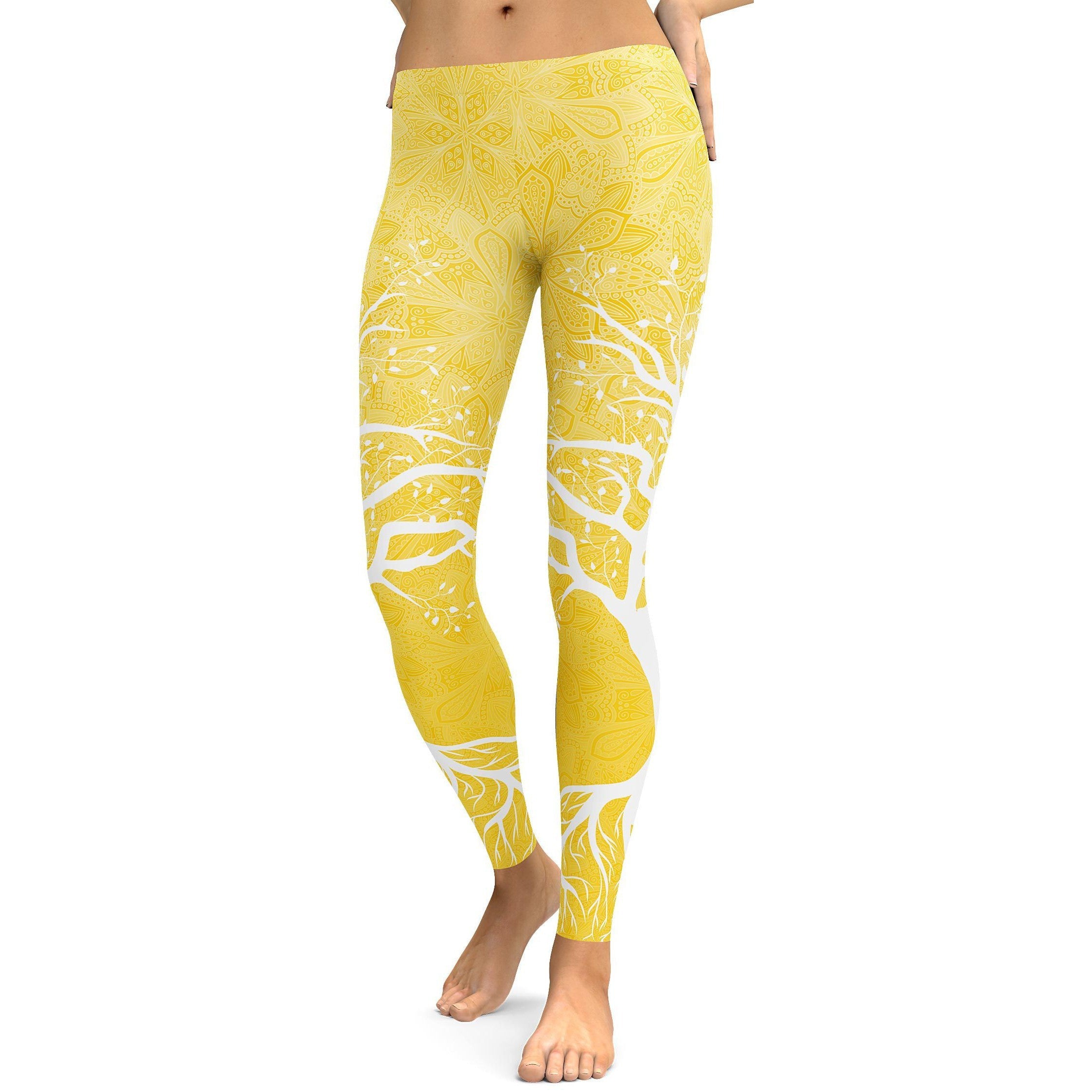 Yellow Tree of Life Leggings