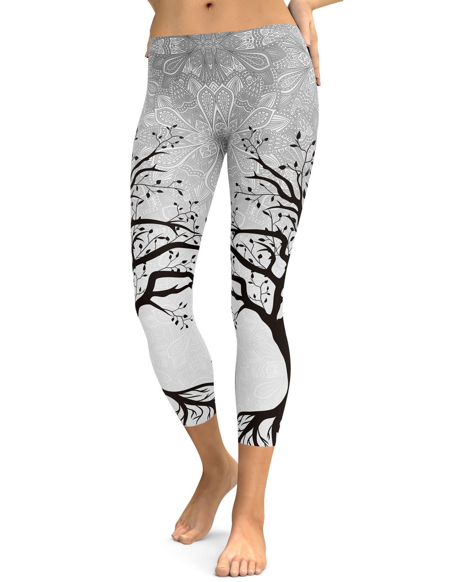 Light Tree of Life Capris - GearBunch Leggings / Yoga Pants