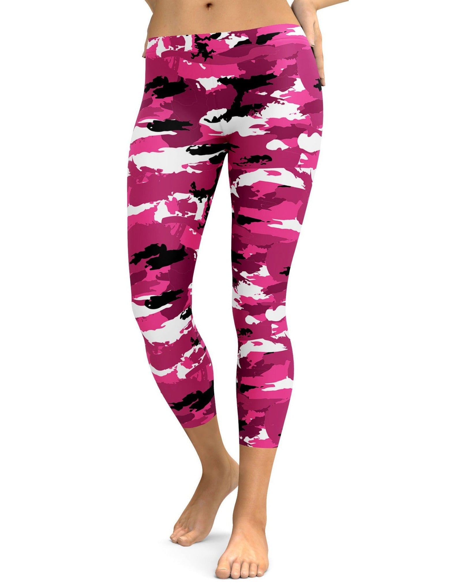 Pink Camo Capris - Gearbunch Leggings