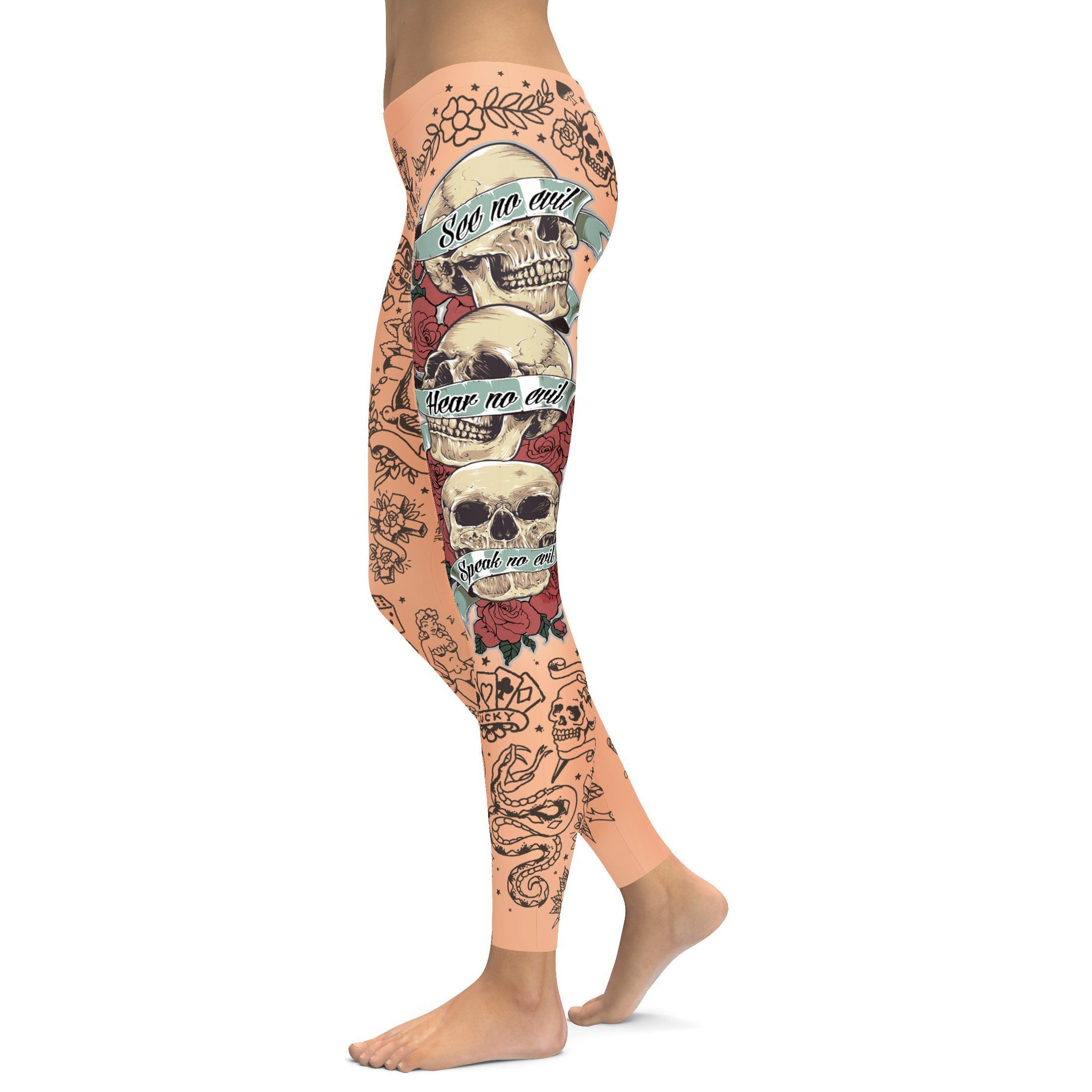 See no evil, Hear no evil, Speak no evil Leggings - GearBunch Leggings / Yoga Pants