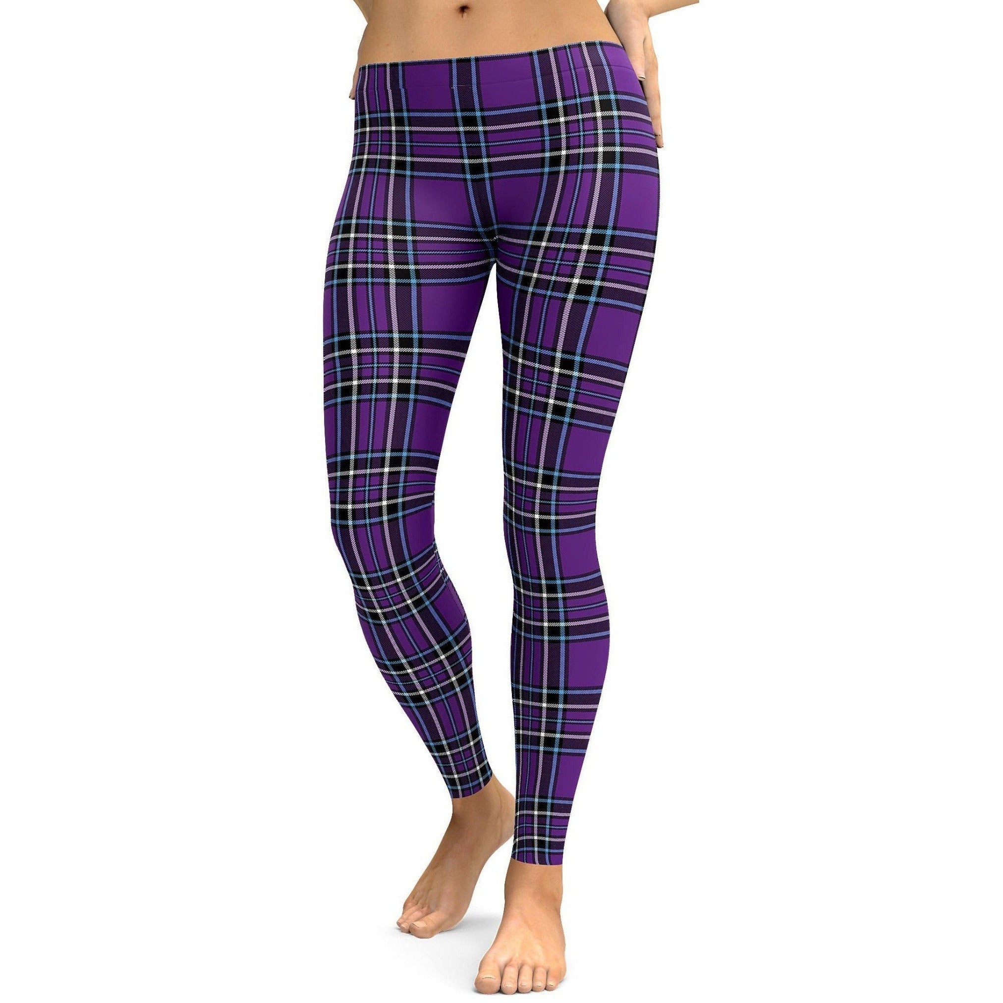 Purple Tartan Leggings - Gearbunch Leggings