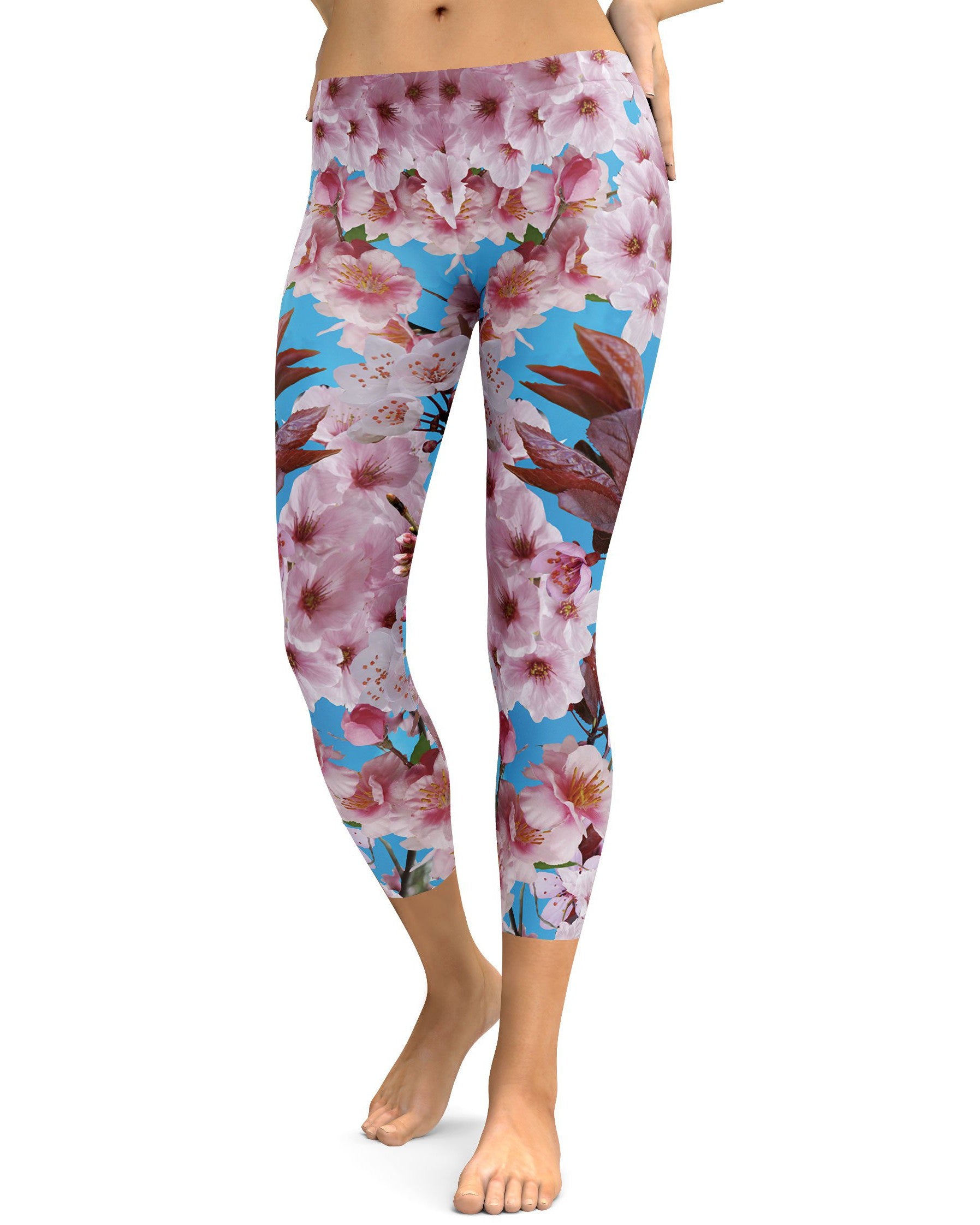 Cherry Blossom Capris - GearBunch Leggings / Yoga Pants