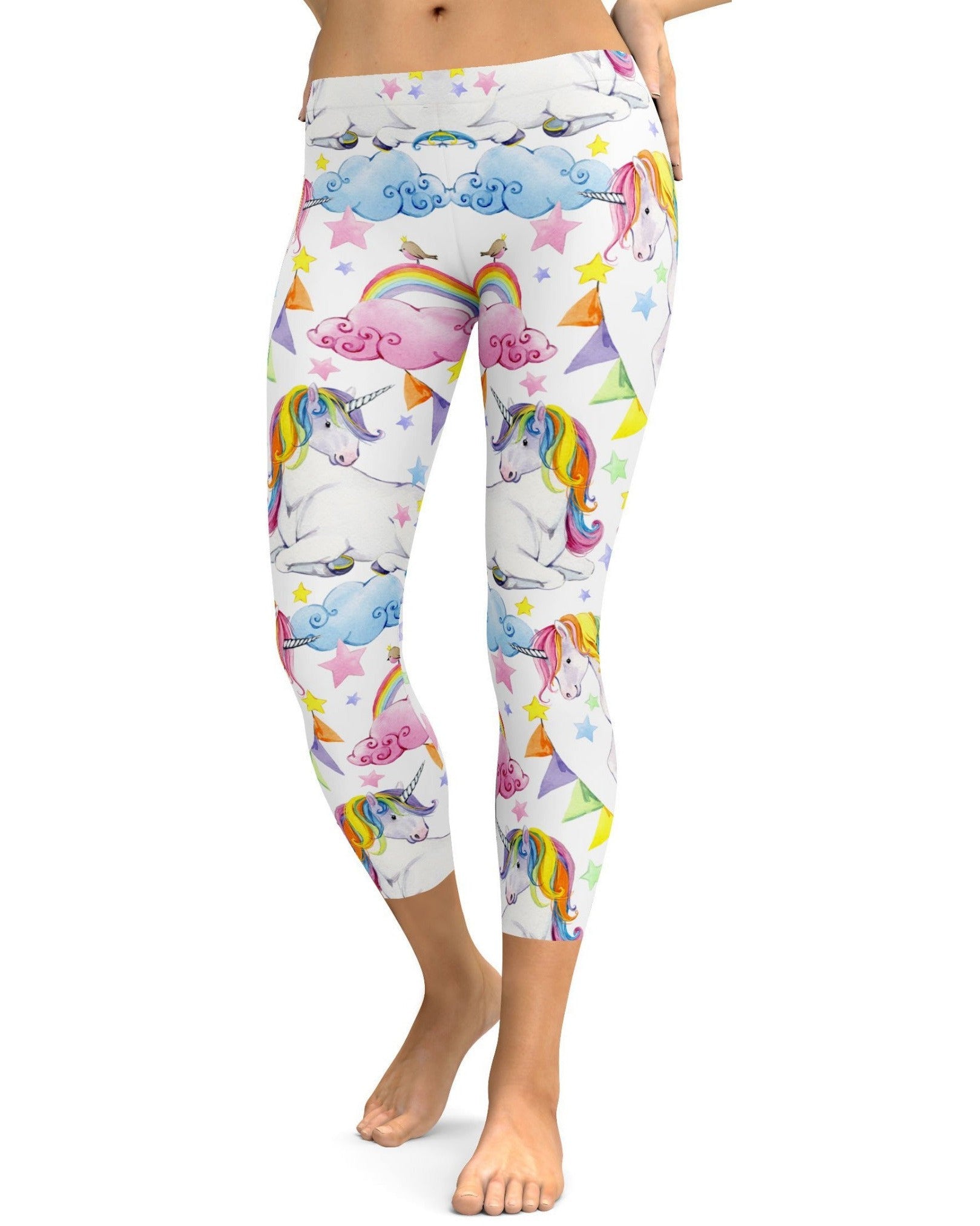 Watercolor Unicorn Capris - GearBunch Leggings