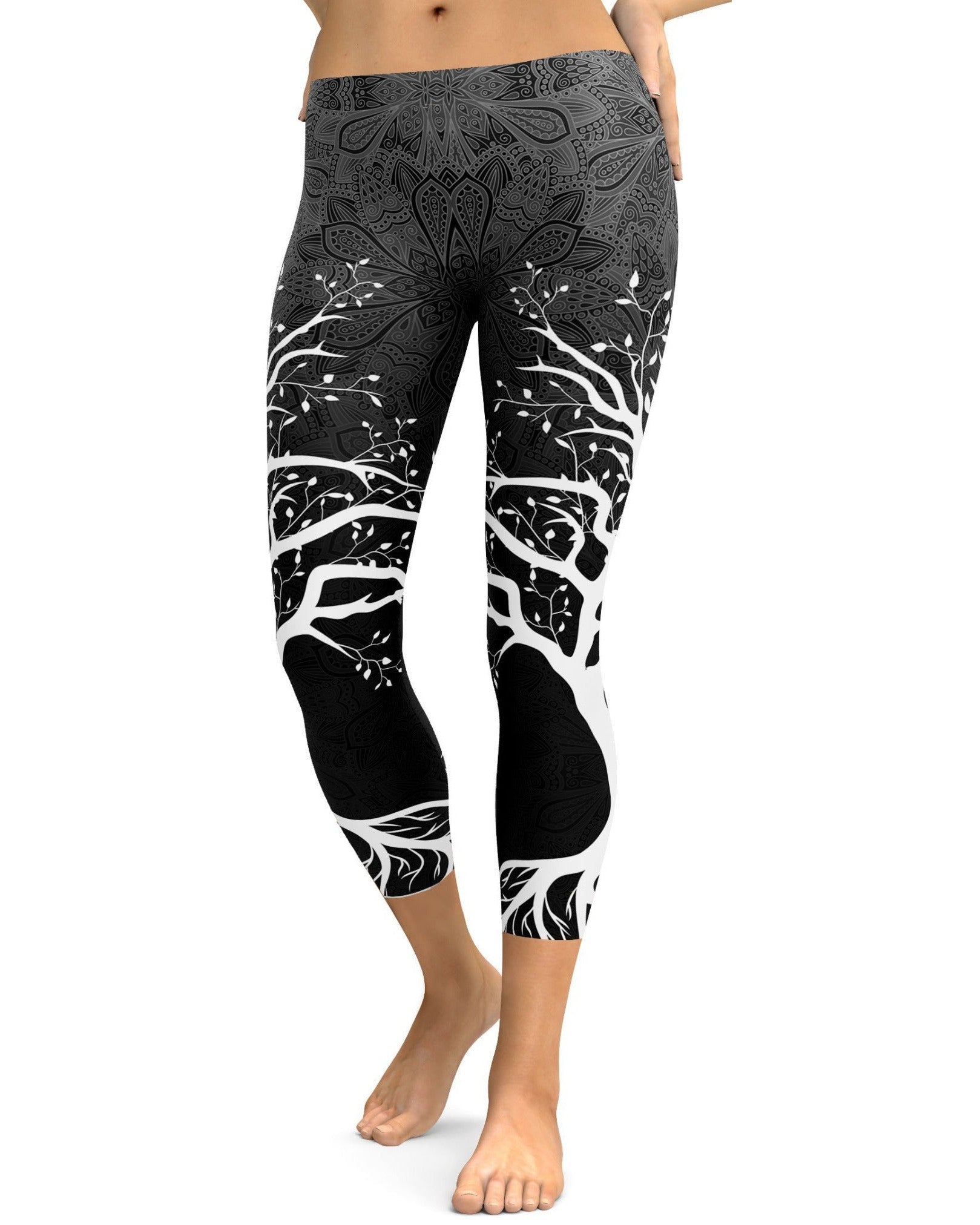 Dark Tree of Life Capris - GearBunch Leggings / Yoga Pants