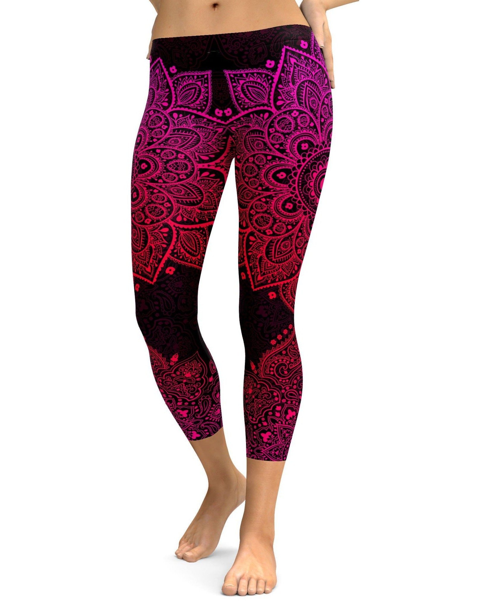 Pink Mandala Capris - Gearbunch Leggings