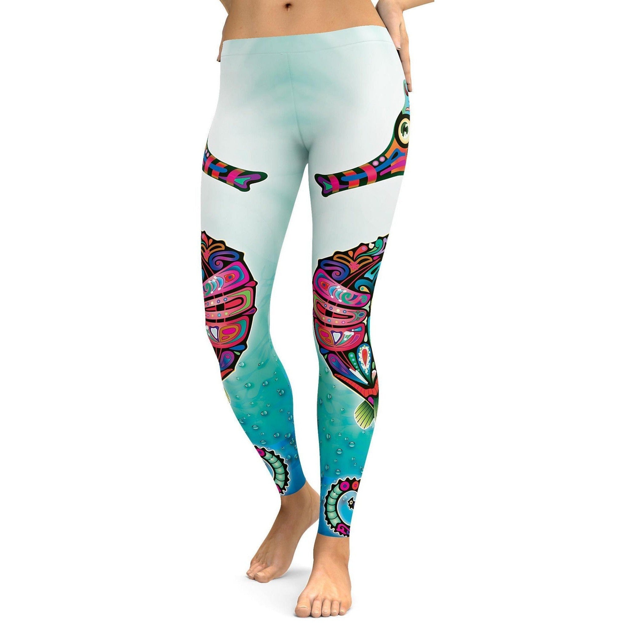 Ornamental Seahorse Leggings - GearBunch Leggings