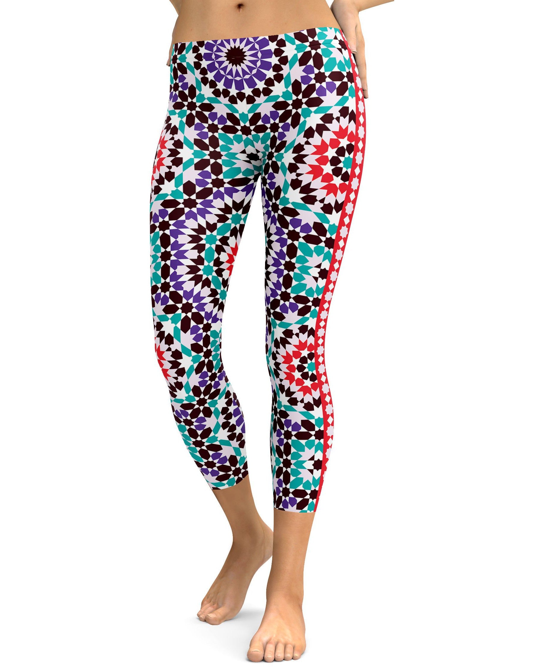 Arabic Mosaic Capris - GearBunch Leggings / Yoga Pants
