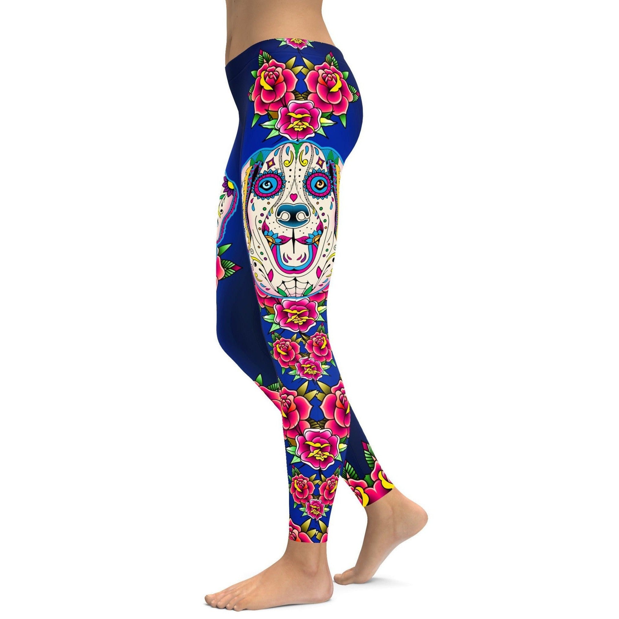 Sugar Skull Labrador Leggings - Gearbunch
