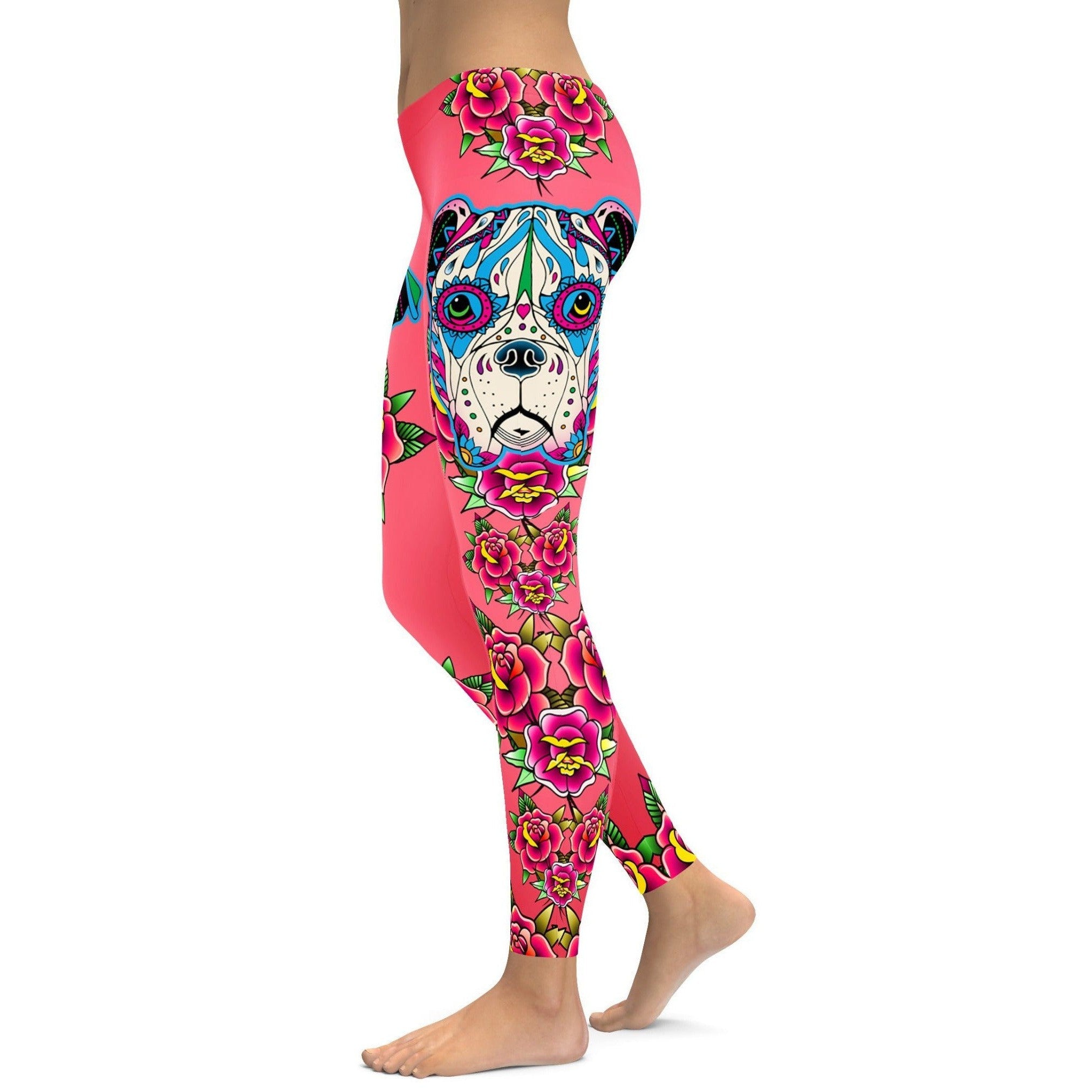 Sugar Skull Boxer Leggings - GearBunch