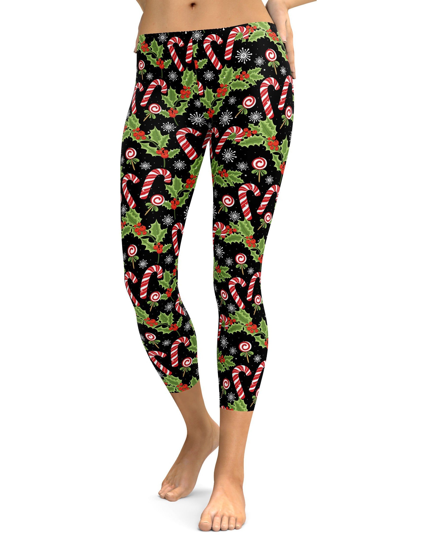 Holly Leaves with Berries Capris | GearBunch