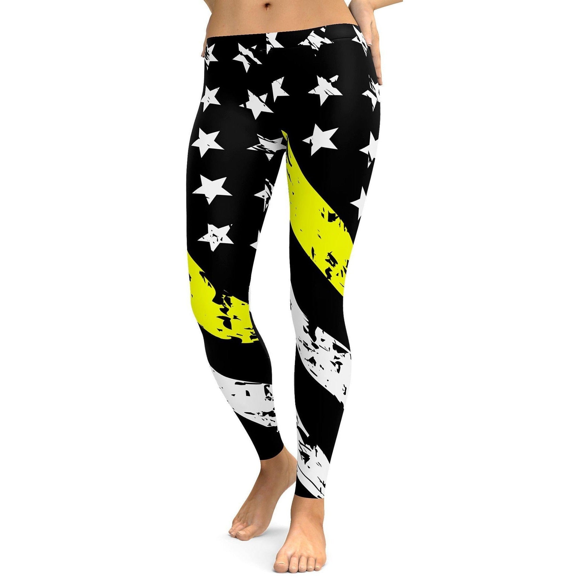 Thin Yellow Line Leggings - GearBunch Leggings