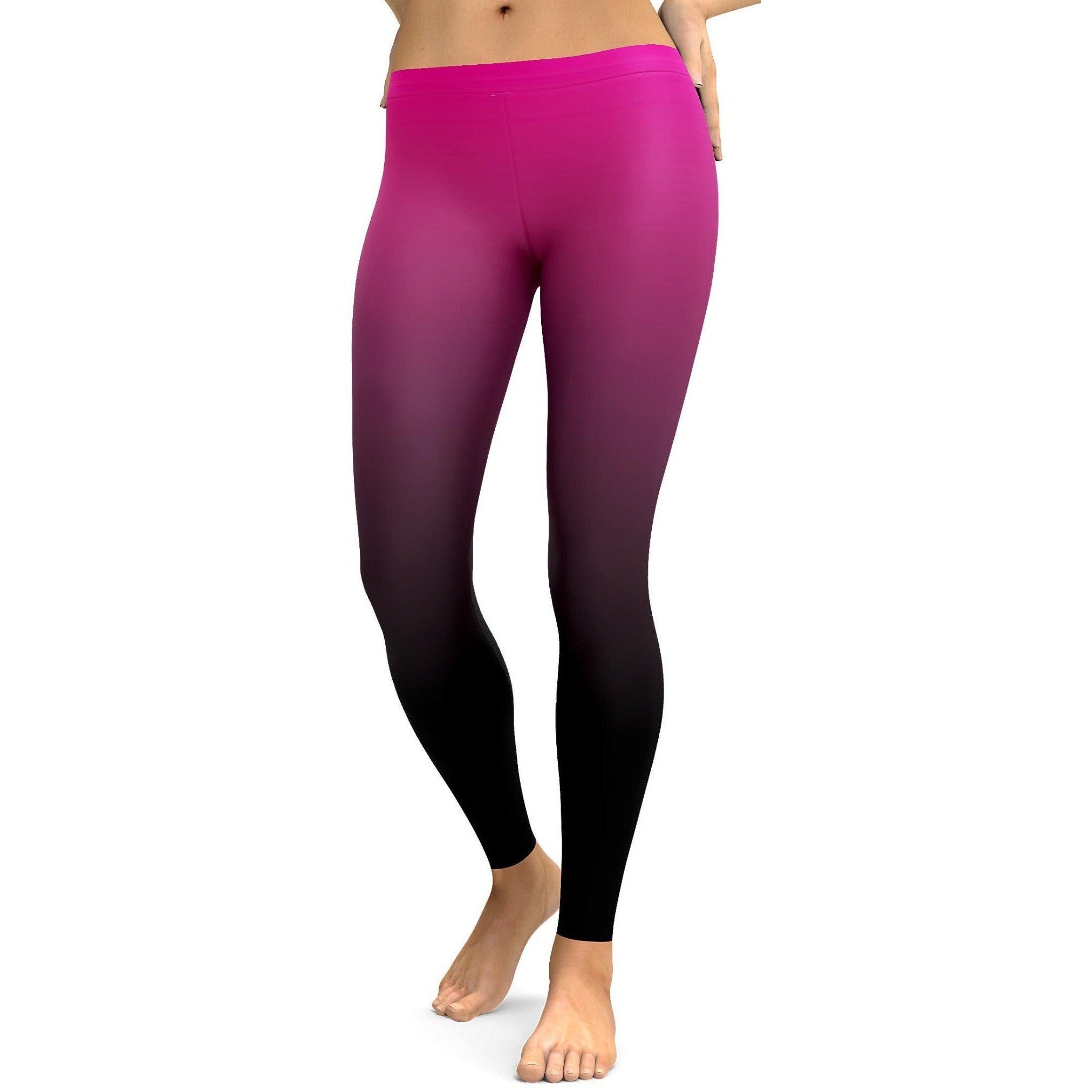 Ombre Pink to Black Leggings | Gearbunch Leggings