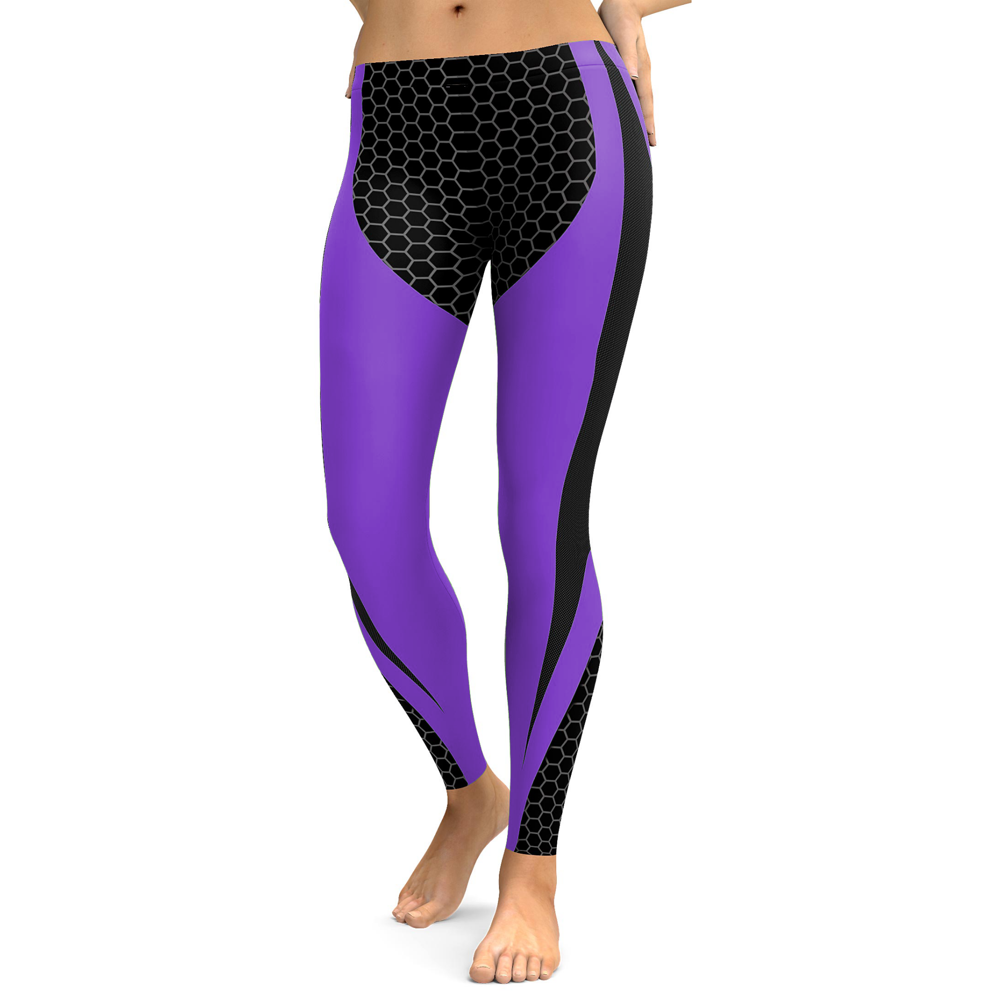 Purple Honeycomb Carbon Leggings - Gearbunch Leggings