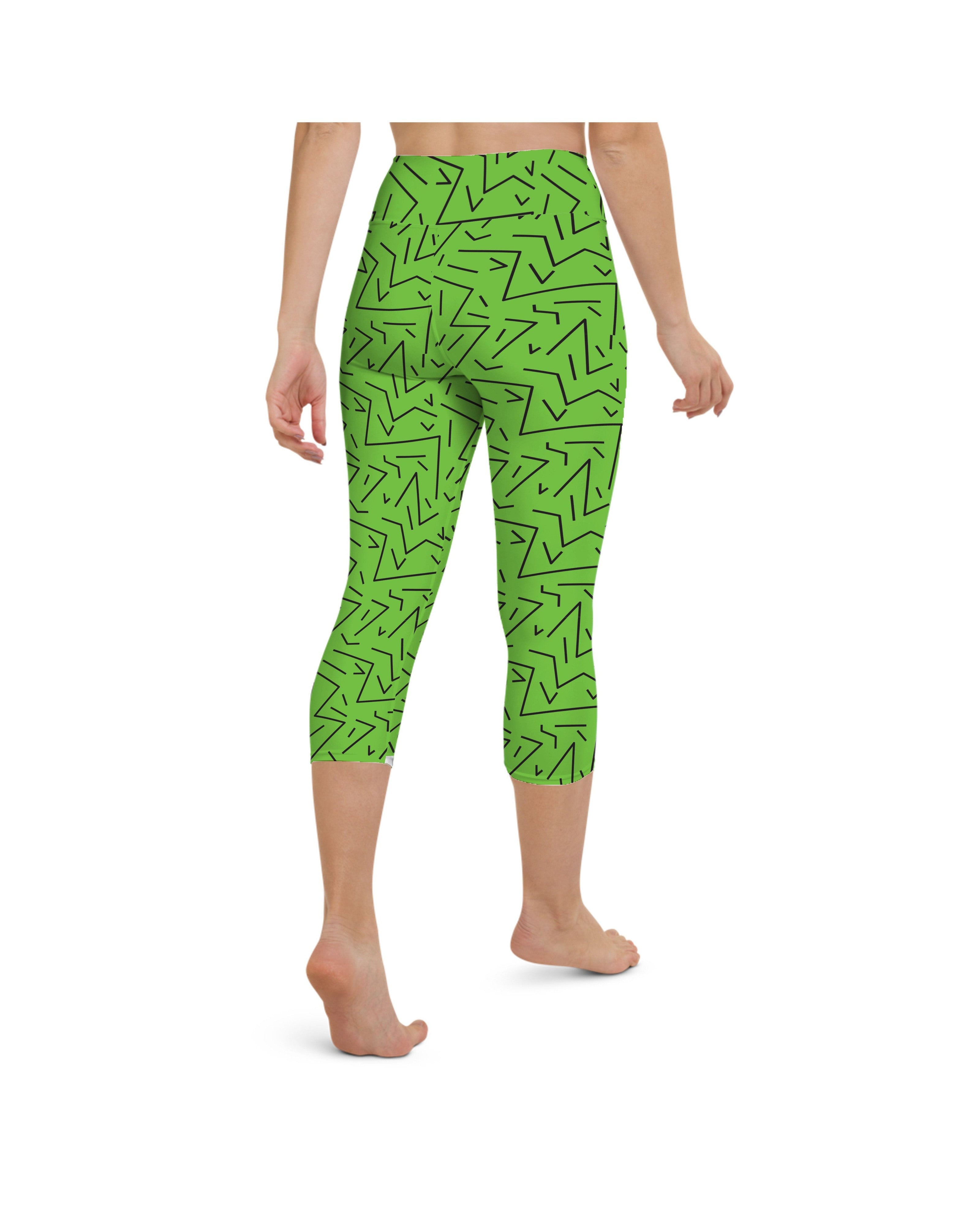Green Black Line Yoga Capris Gearbunch