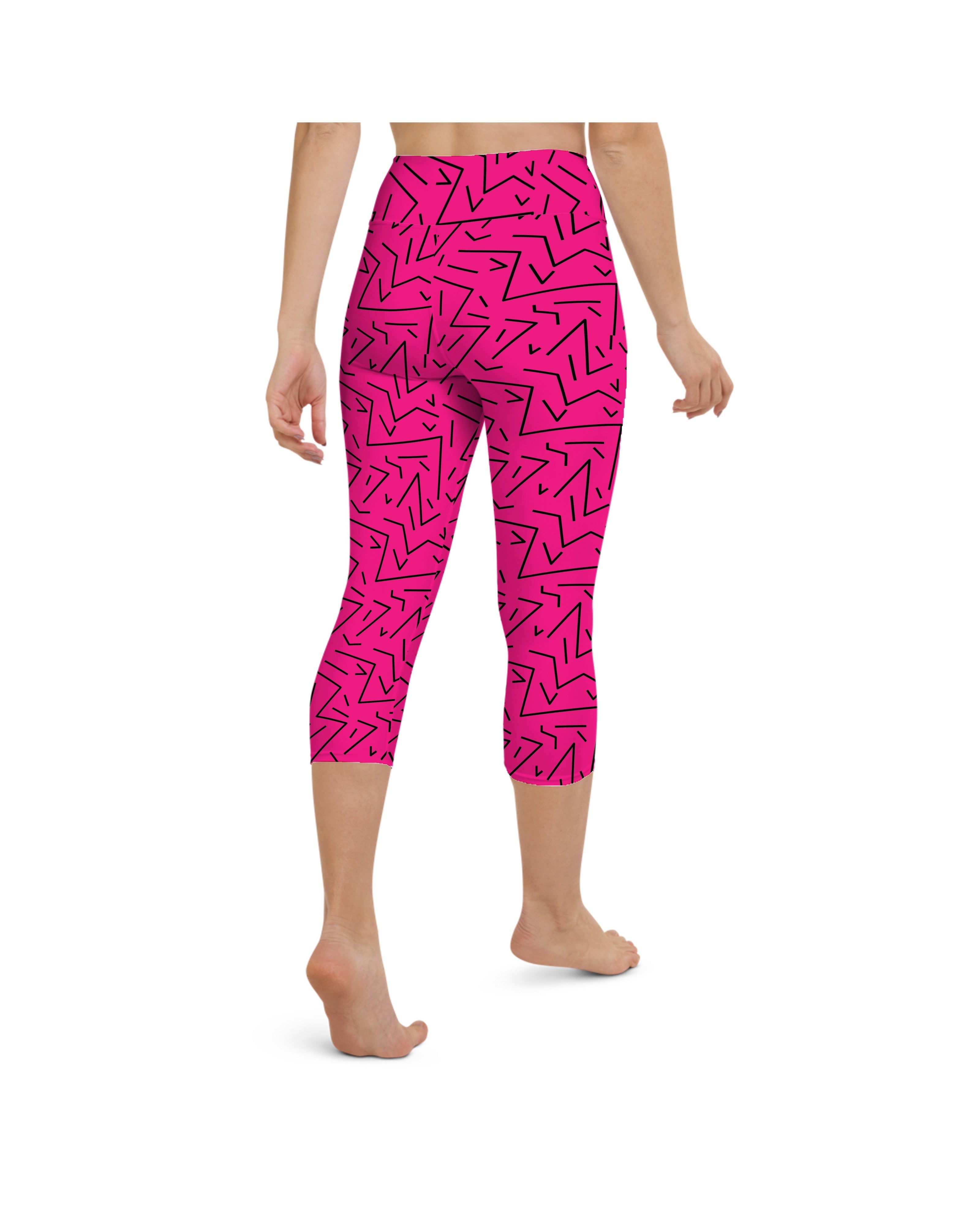 Pink Black Line Yoga Capris Gearbunch