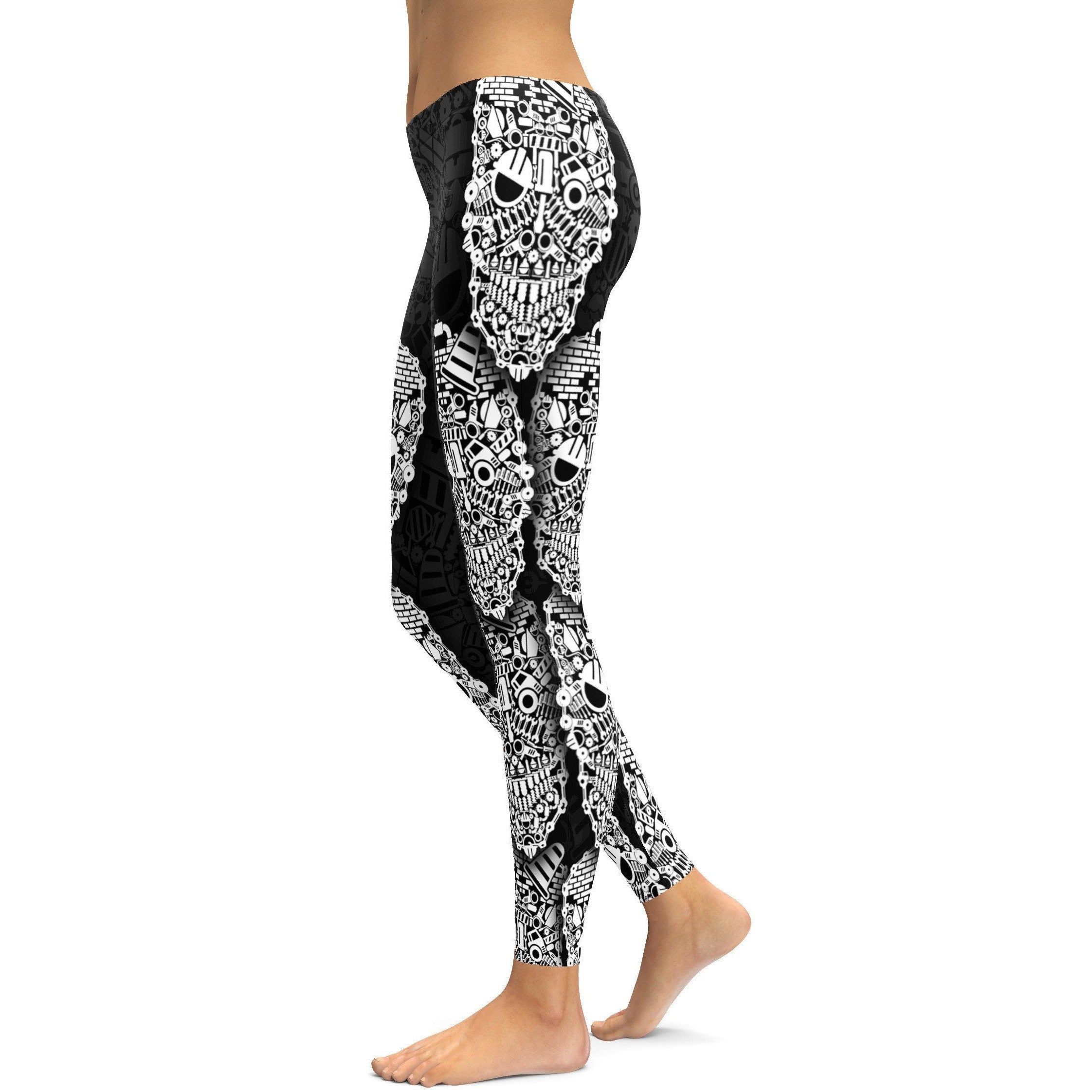 Construction Skull Leggings - GearBunch Leggings / Yoga Pants