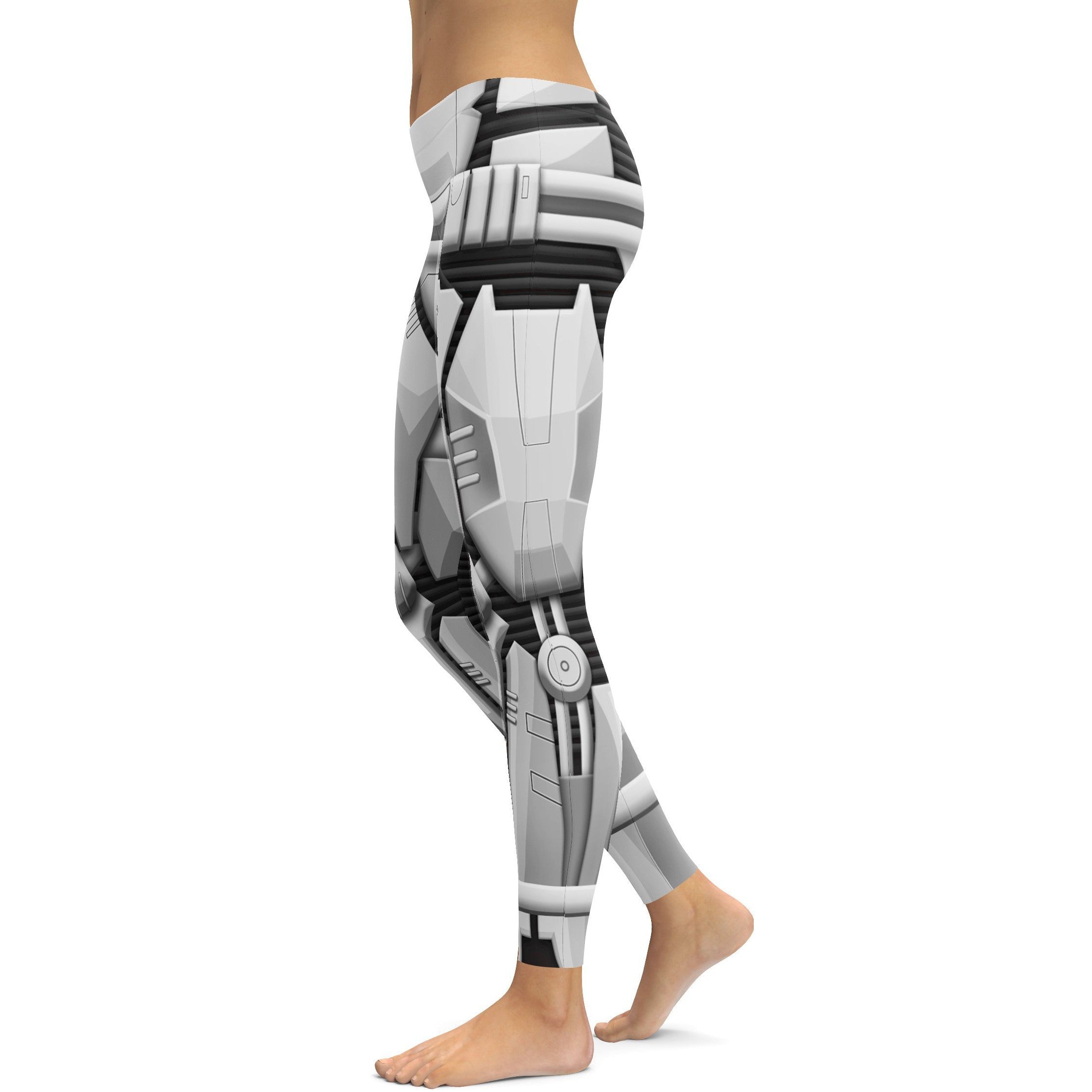 Black & White Trooper Leggings - GearBunch Leggings / Yoga Pants