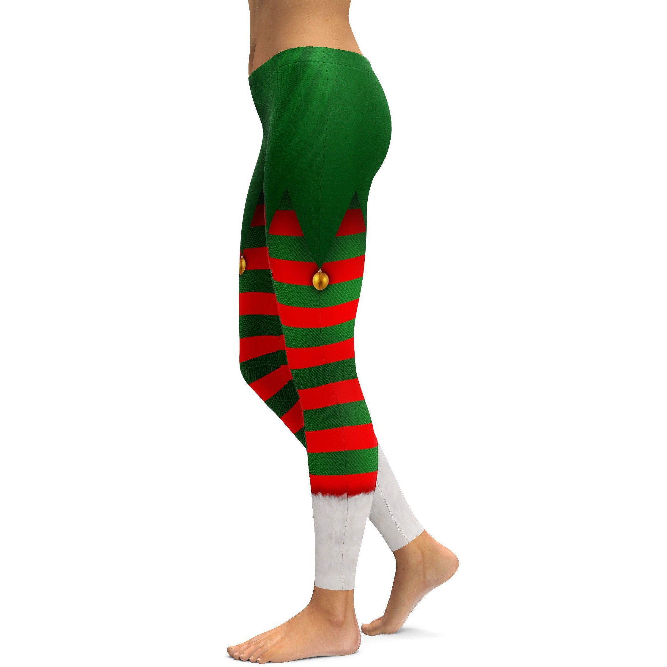Womens Workout Yoga Elf Pants Leggings Green/Red/White | Gearbunch.com